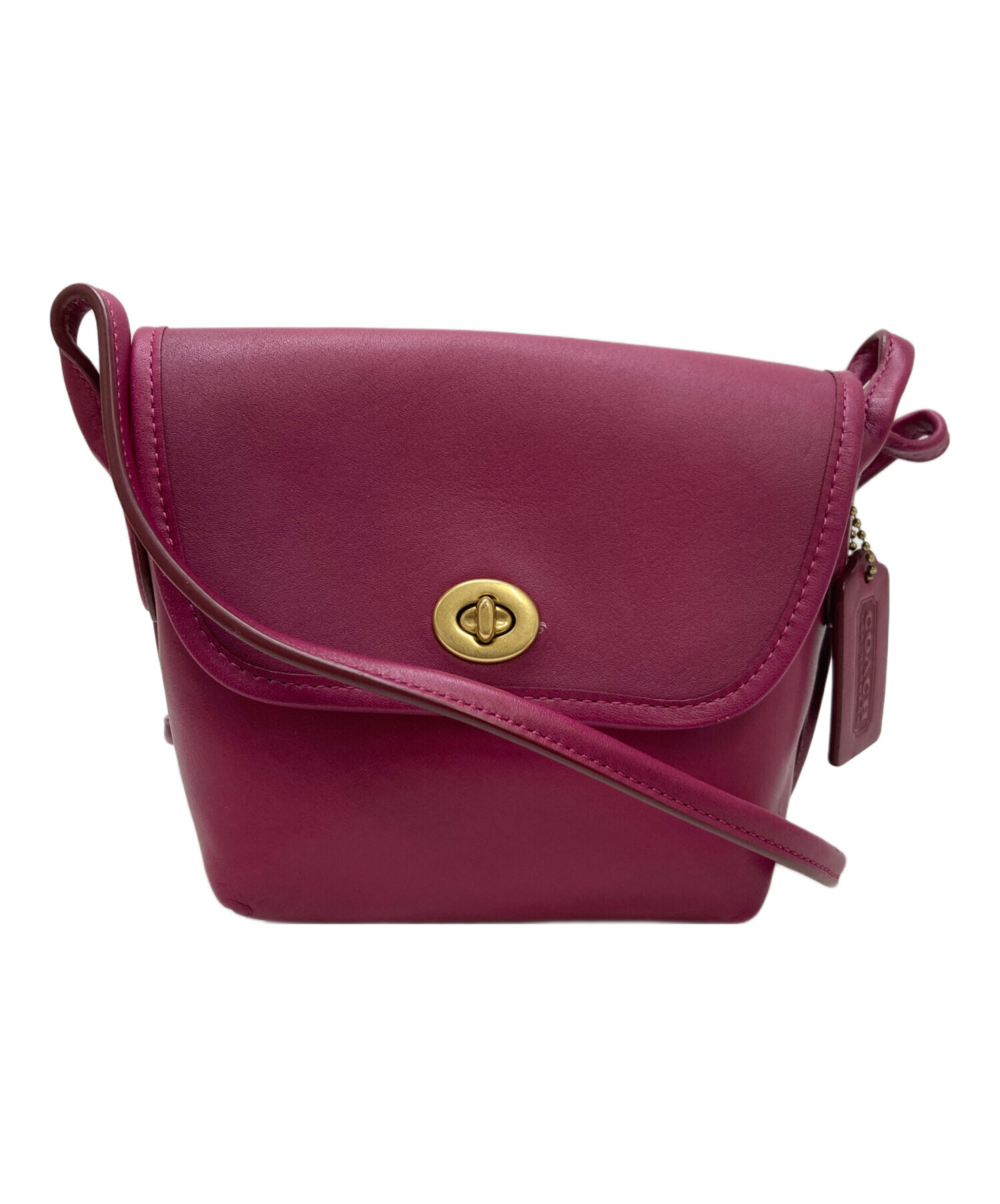 コーチ　ショルダーバッグ　ワンショルダー　ピンク　レザー　レガシー　ターンロック 中古・古着通販】COACH (コーチ) 逆台形型ターンロックレザー