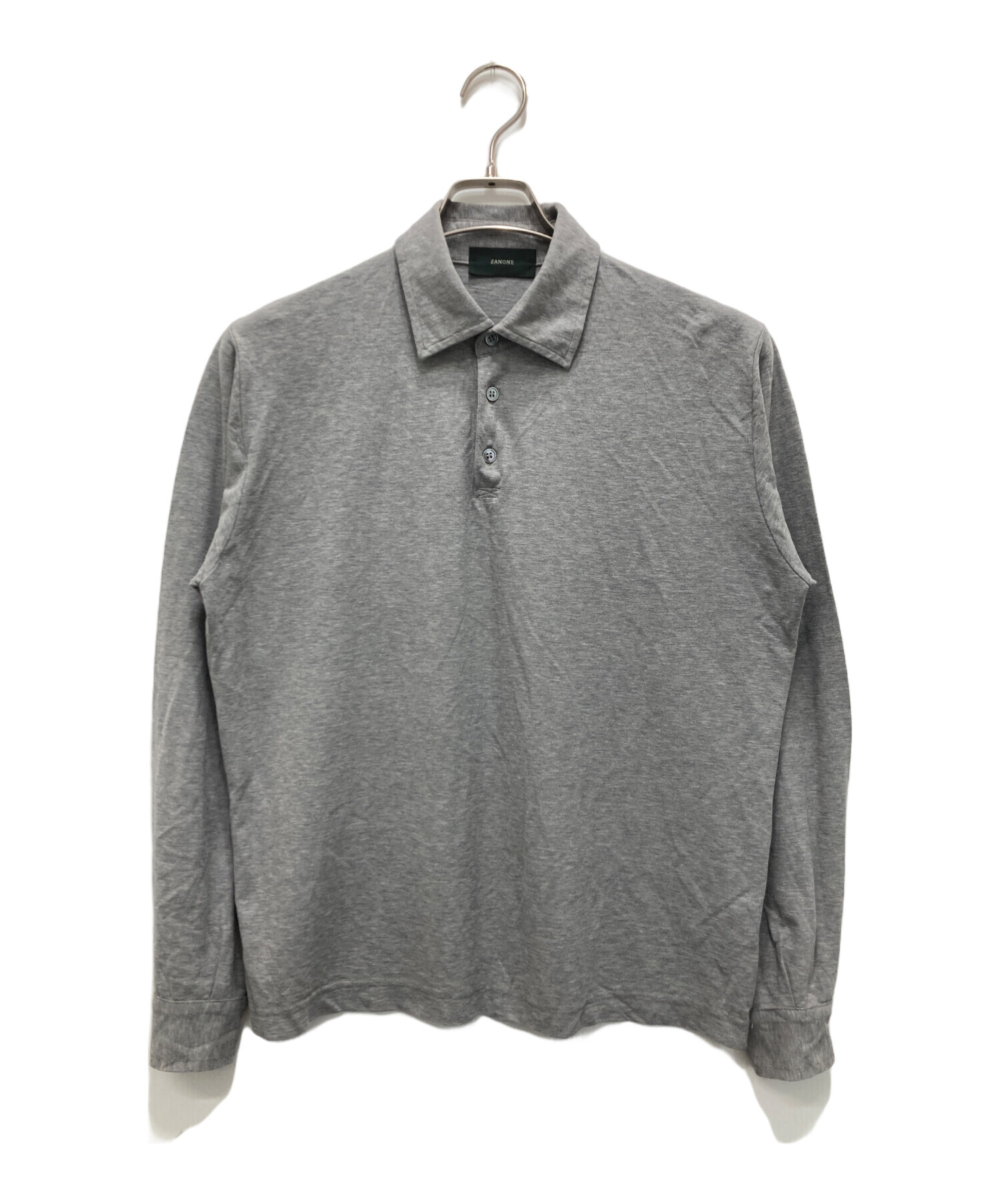 中古・古着通販】Zanone (ザノーネ) 長袖ポロシャツ グレー サイズ:50 