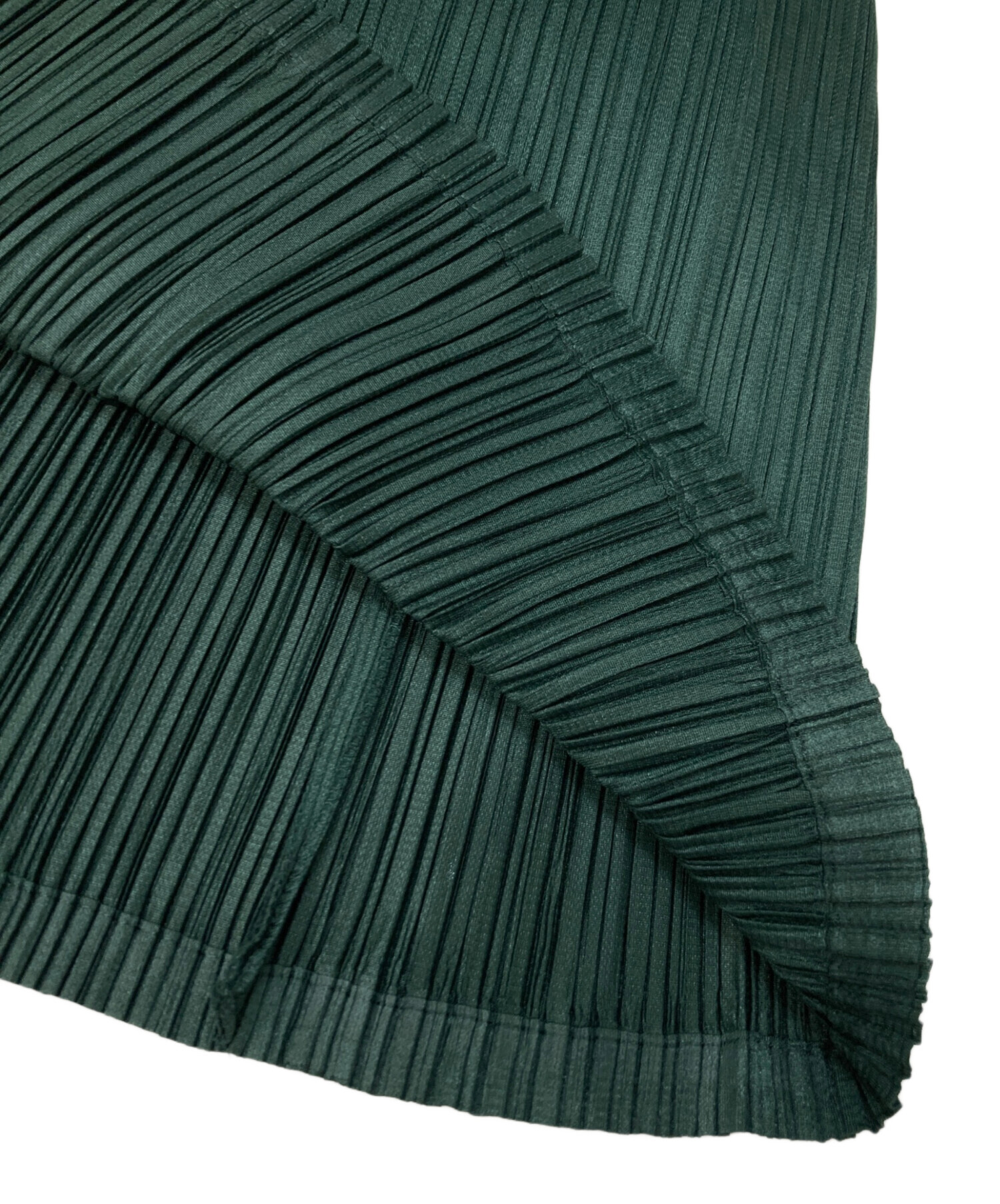 PLEATS PLEASEグリーン スカートサイズ2 PLEATS PLEASE（プリーツプリーズ）ひざ丈スカート 緑 サイズ:1(S位