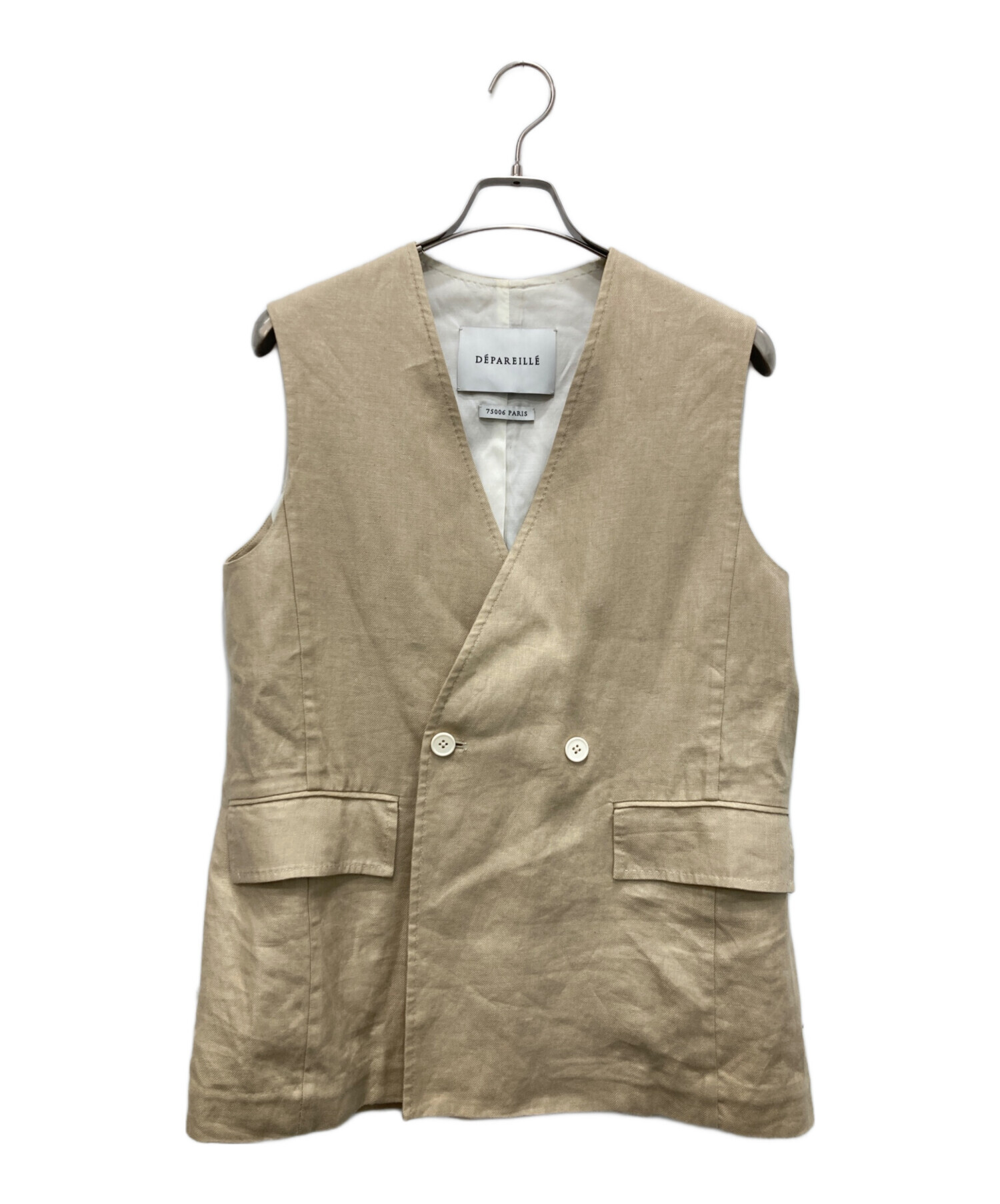 セール中！DEPAREILLE デパリエ　ジレ DEPAREILLE(デパリエ)｜ウールドースキンジレ/グレー の通販｜ELLESHOP