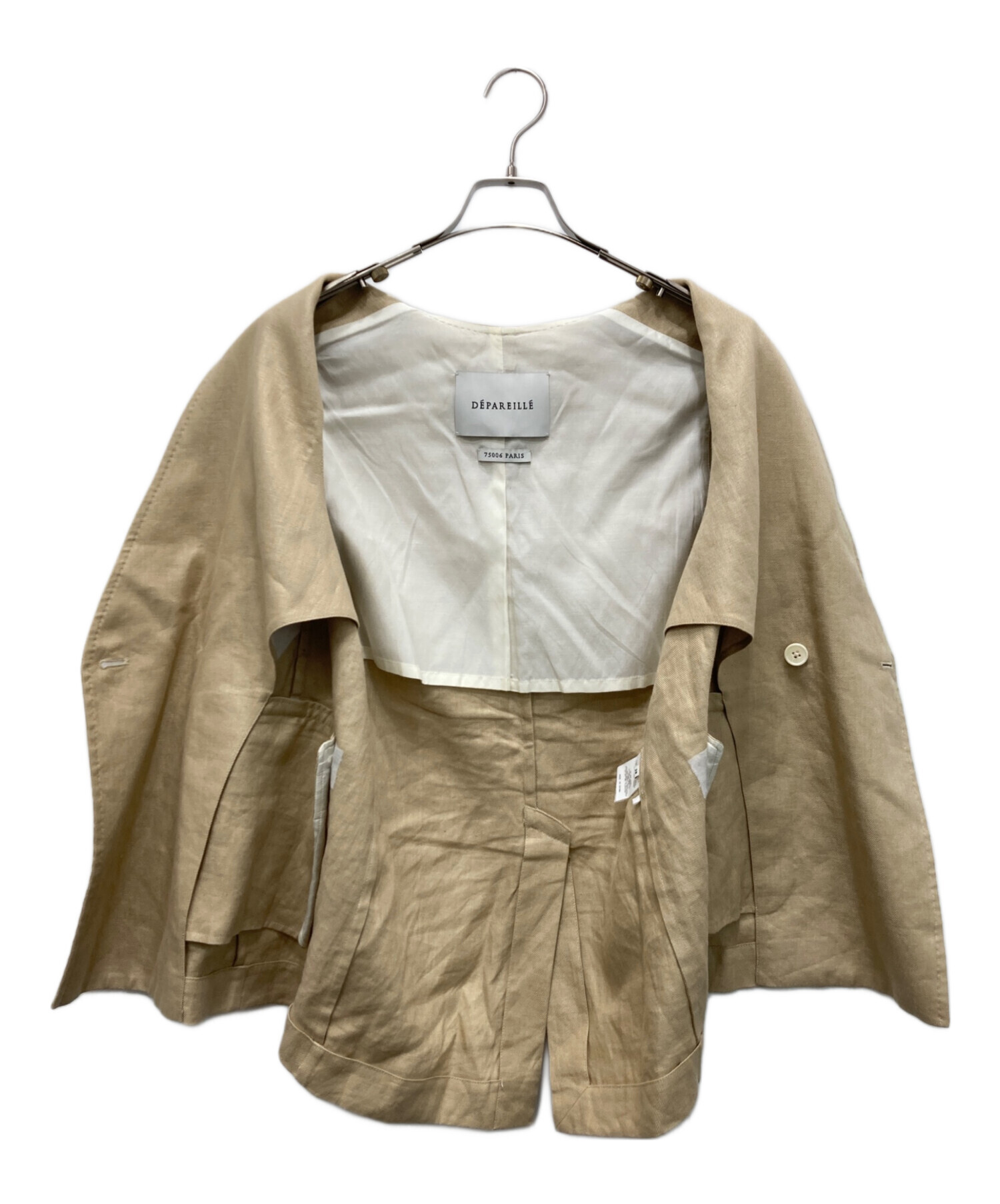 セール中！DEPAREILLE デパリエ　ジレ DEPAREILLE(デパリエ)｜リネンツイルジレ/ベージュ の通販｜ELLESHOP