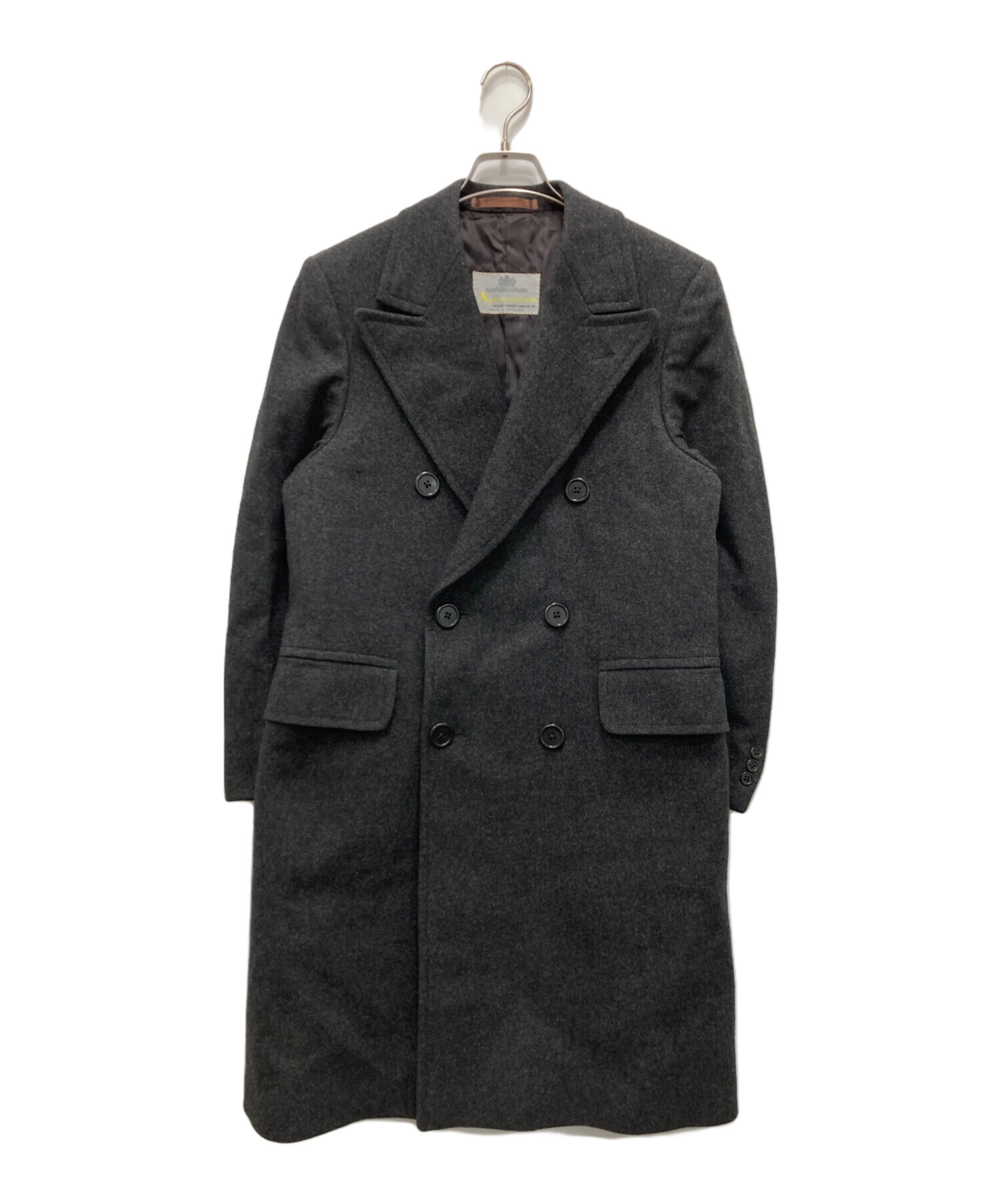 Aquascutum ブラック ダブルブレスト ピーコート 中古・古着通販】Aquascutum (アクアスキュータム) ダブルブレスト