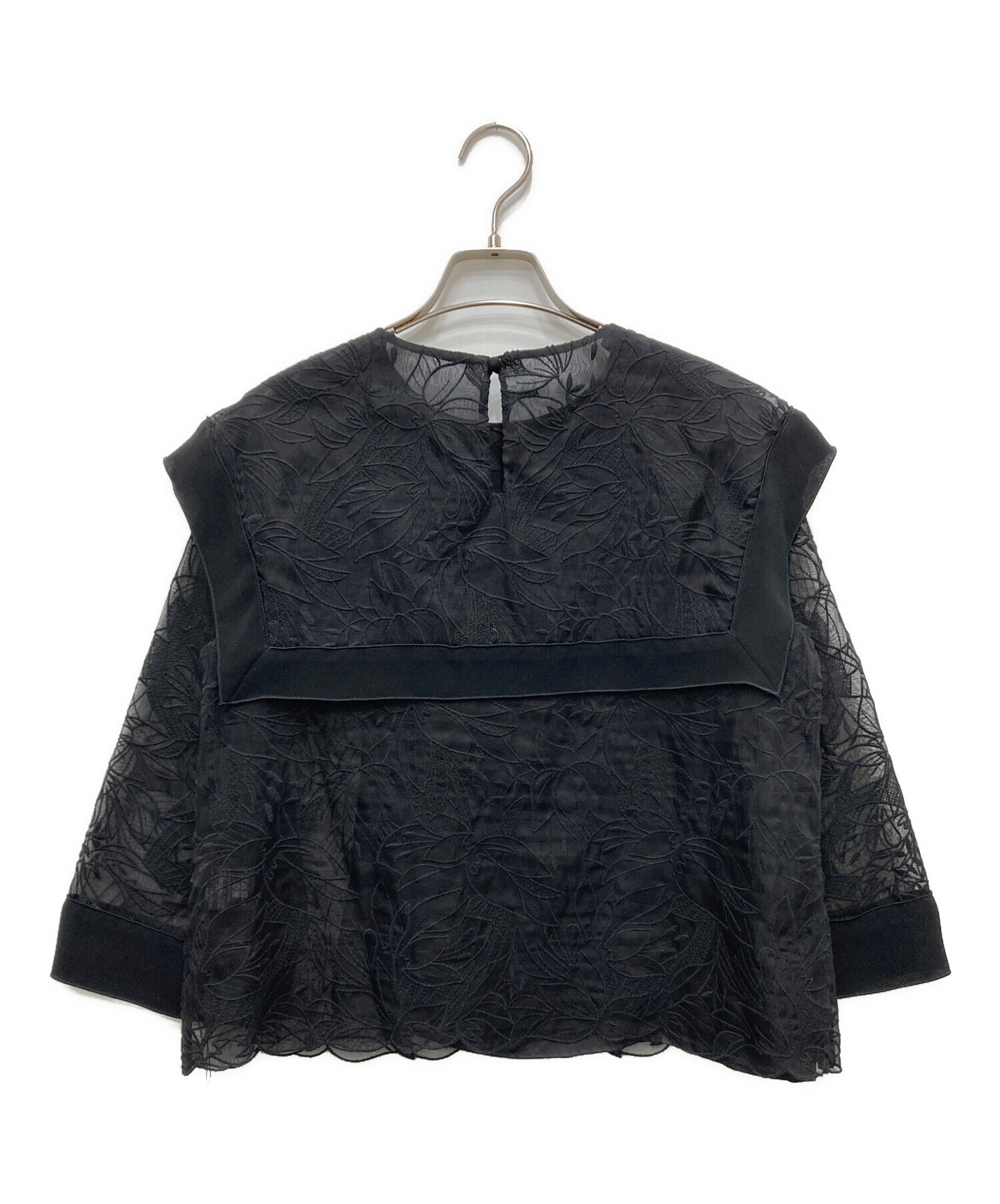 中古・古着通販】ADORE (アドーア) シルク刺繍ブラウス ブラック