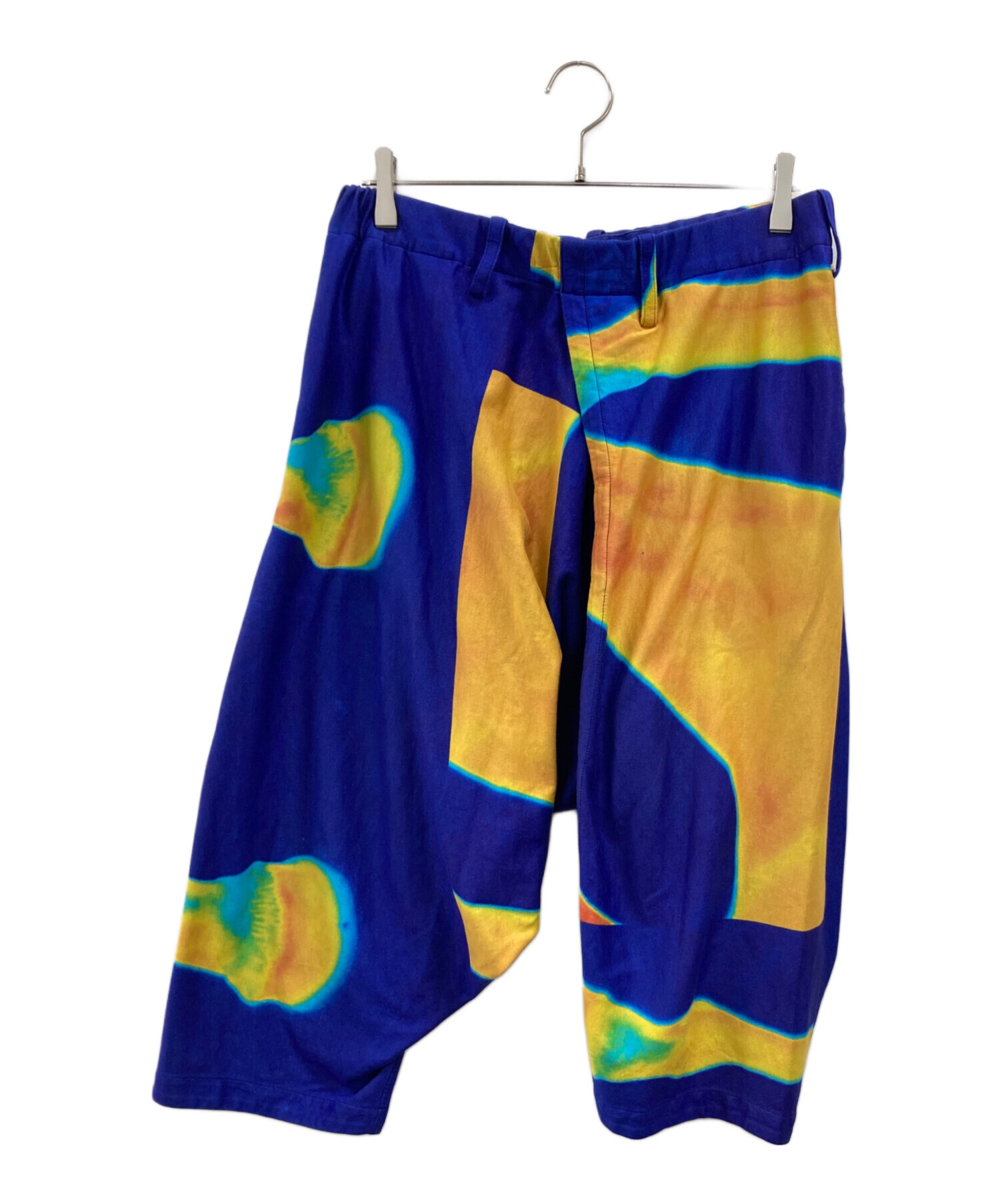 70s-80s issey miyake イッセイミヤケ サーカスパンツ ISSEY MIYAKE MEN(イッセイミヤケ) 80s 筆タグナイロンパンツ 黄緑