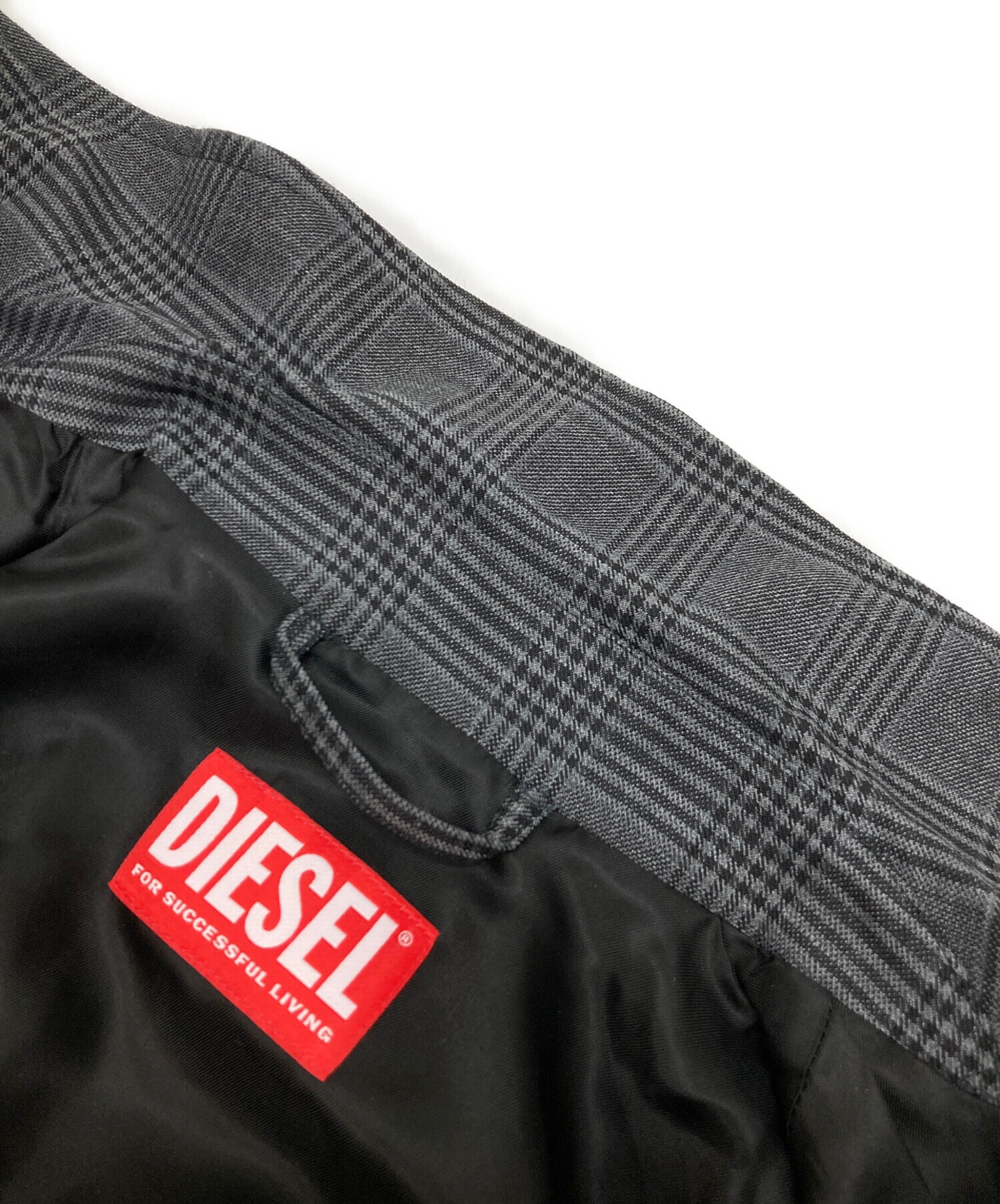 中古・古着通販】DIESEL (ディーゼル) チェッククロップドジャケット
