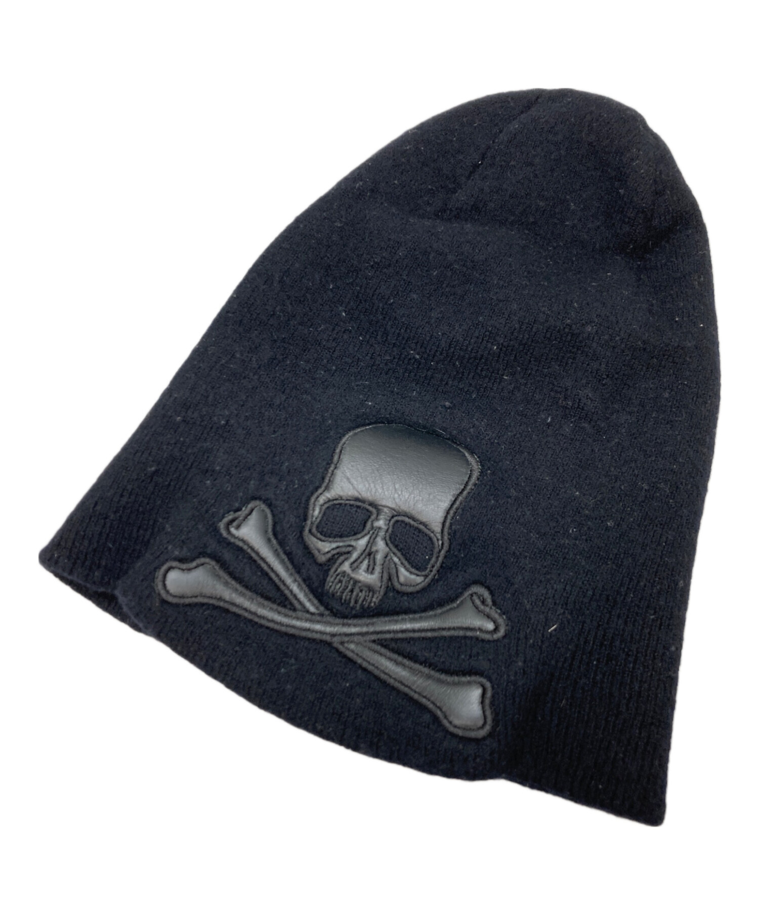 中古・古着通販】Roen (ロエン) スカル レザーニットキャップ ブラック