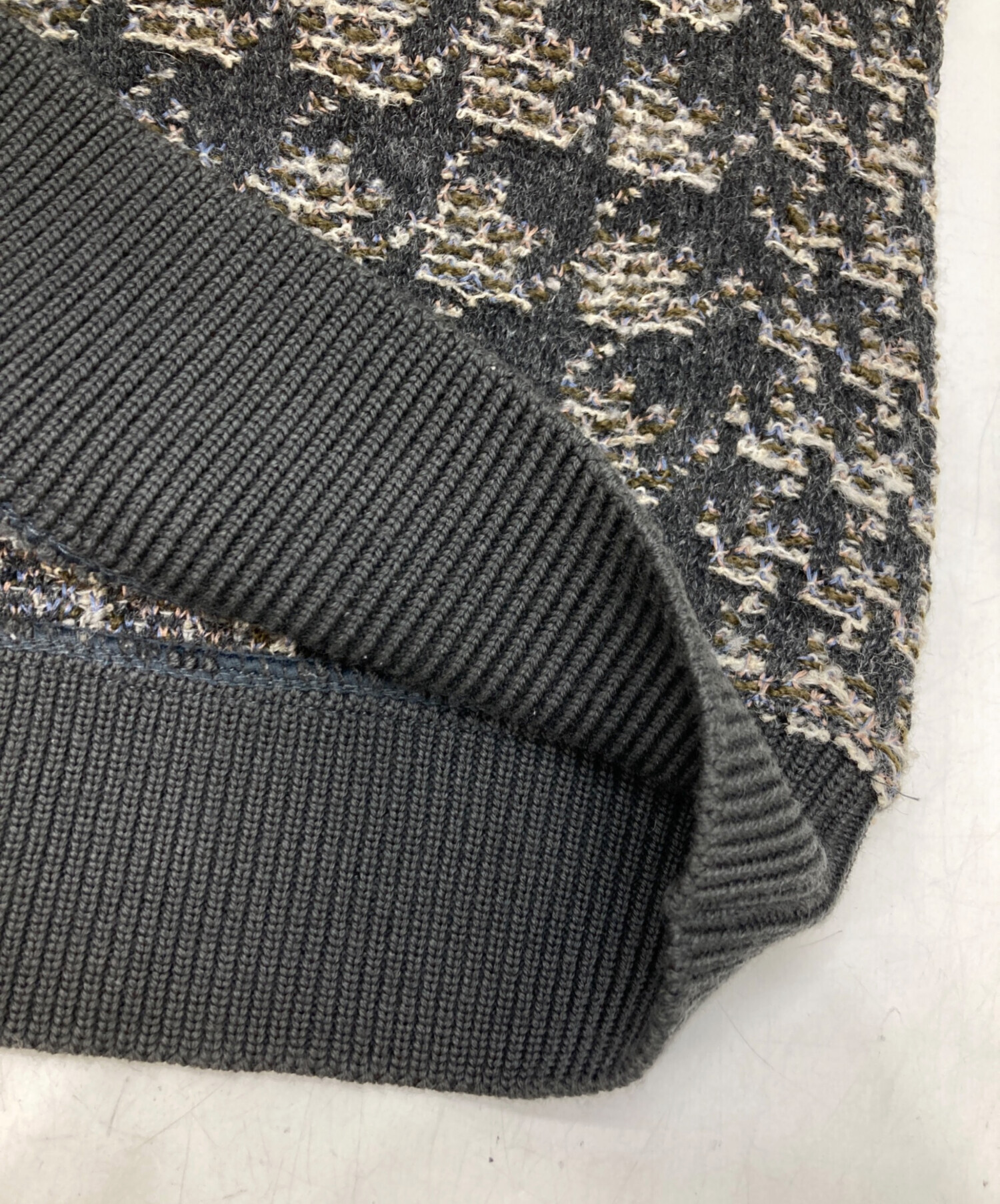 中古・古着通販】Coohem (コーヘン) TWEED KNIT VEST グレー サイズ:XL 