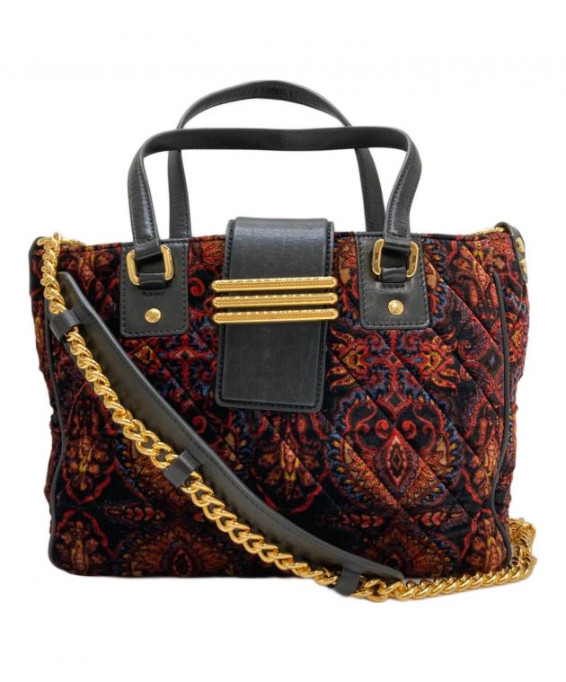 中古・古着通販】ETRO (エトロ) 総柄チェーン2WAYバッグ レッド