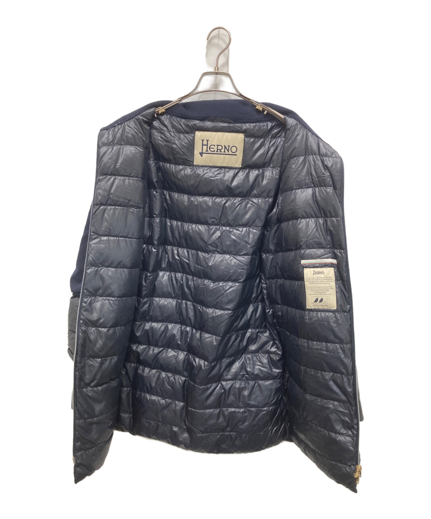 中古・古着通販】HERNO (ヘルノ) ニット切替レイヤードロングダウン