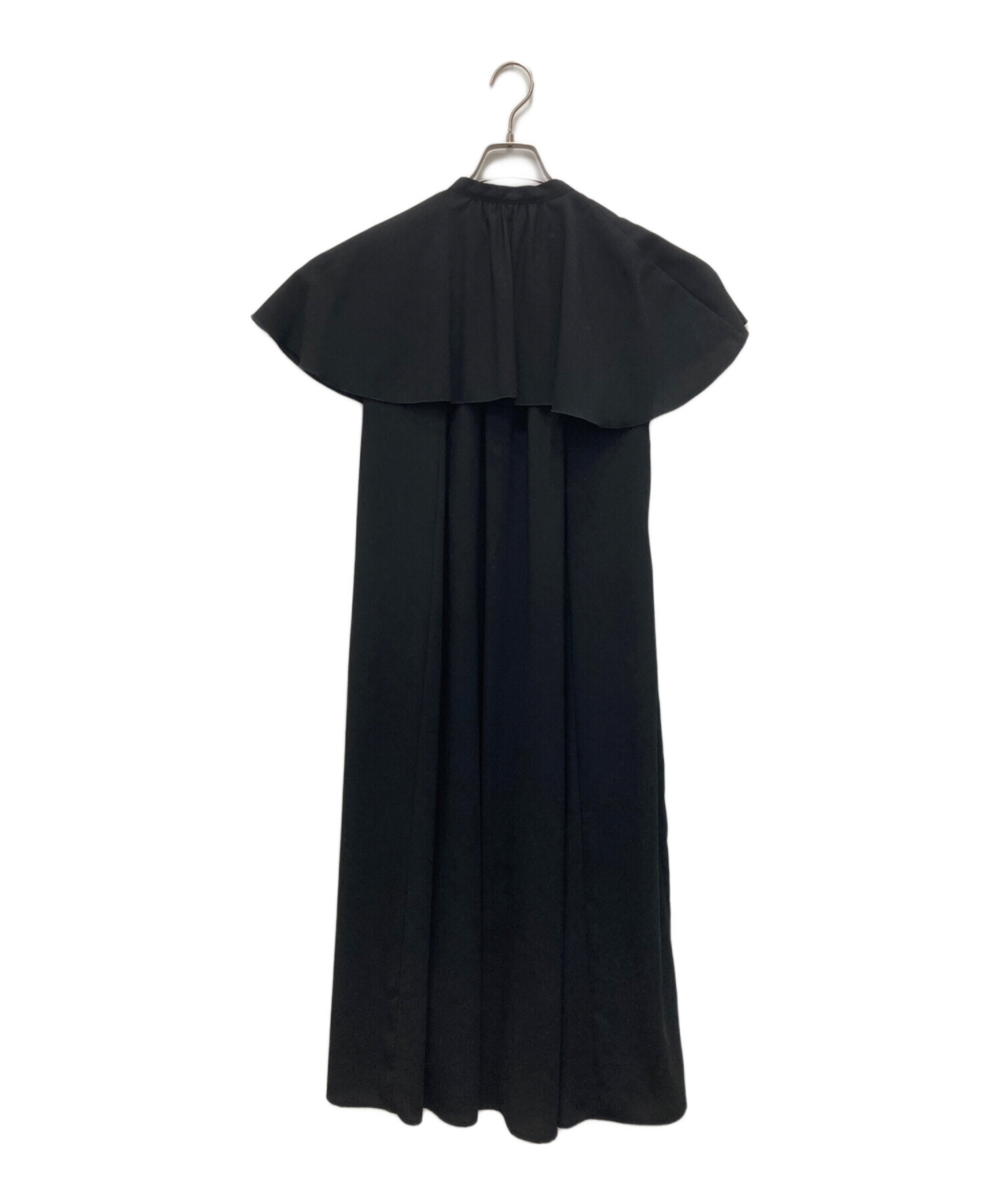 中古・古着通販】ENFOLD (エンフォルド) CAPE−SLEEVE DRESS ブラック