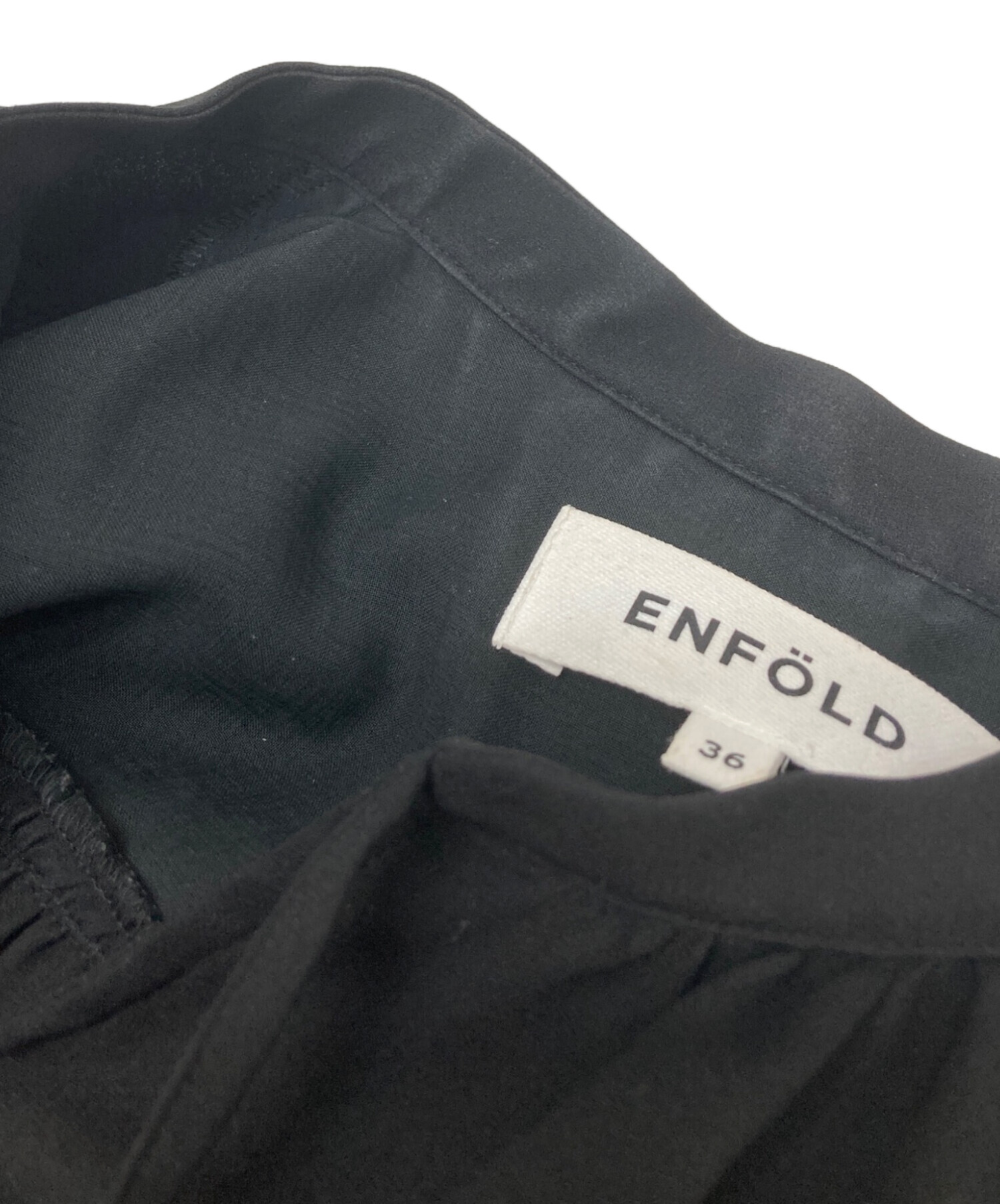 中古・古着通販】ENFOLD (エンフォルド) CAPE−SLEEVE DRESS ブラック