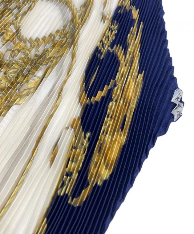中古・古着通販】HERMES (エルメス) プリーツスカーフ ネイビー