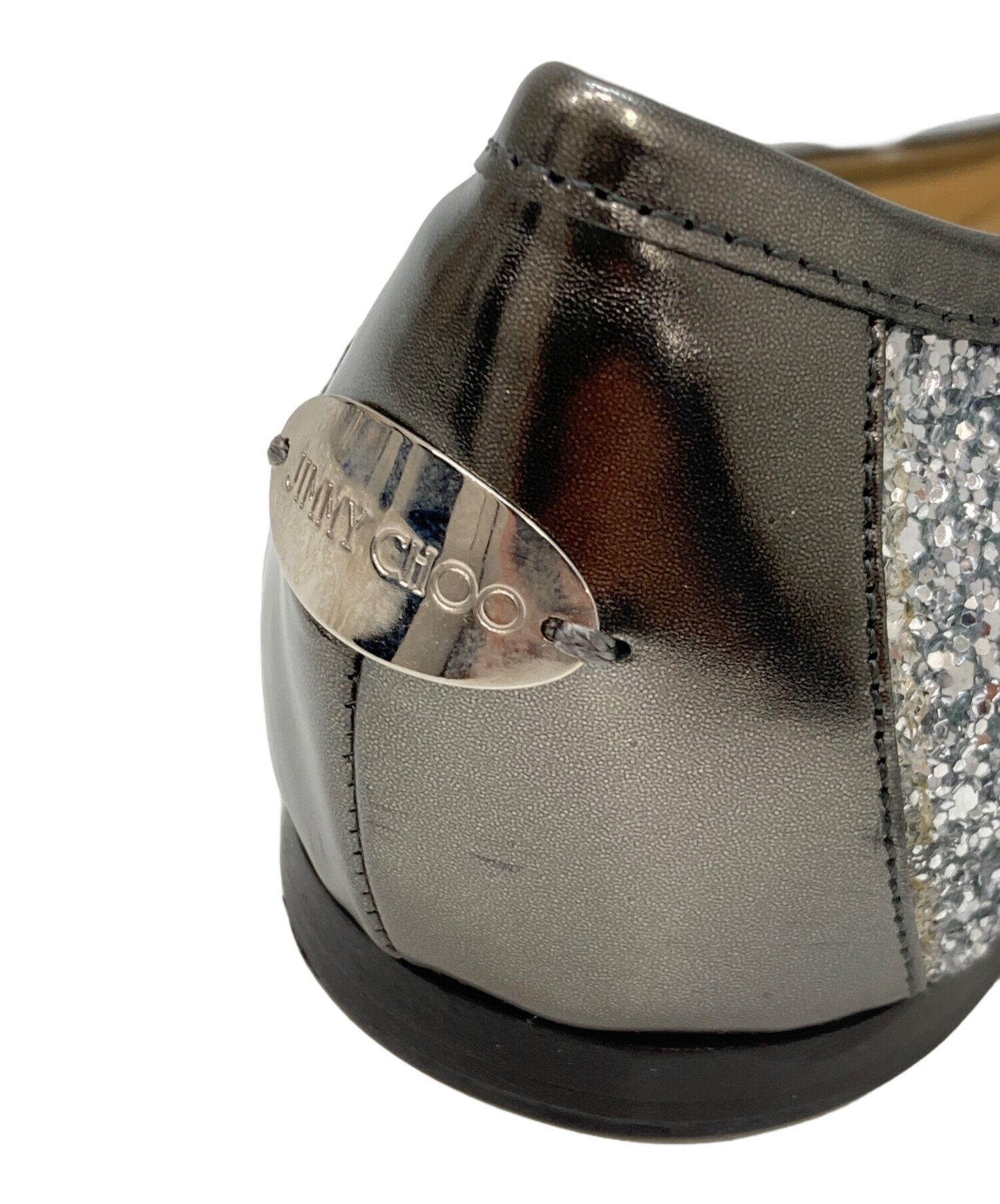 中古・古着通販】JIMMY CHOO (ジミーチュウ) ラメグリッターフラット