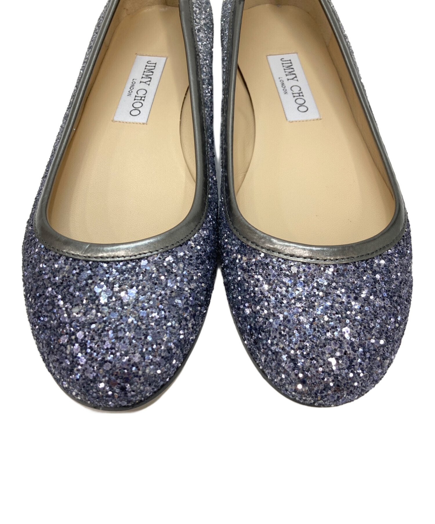 中古・古着通販】JIMMY CHOO (ジミーチュウ) ラメグリッターフラット