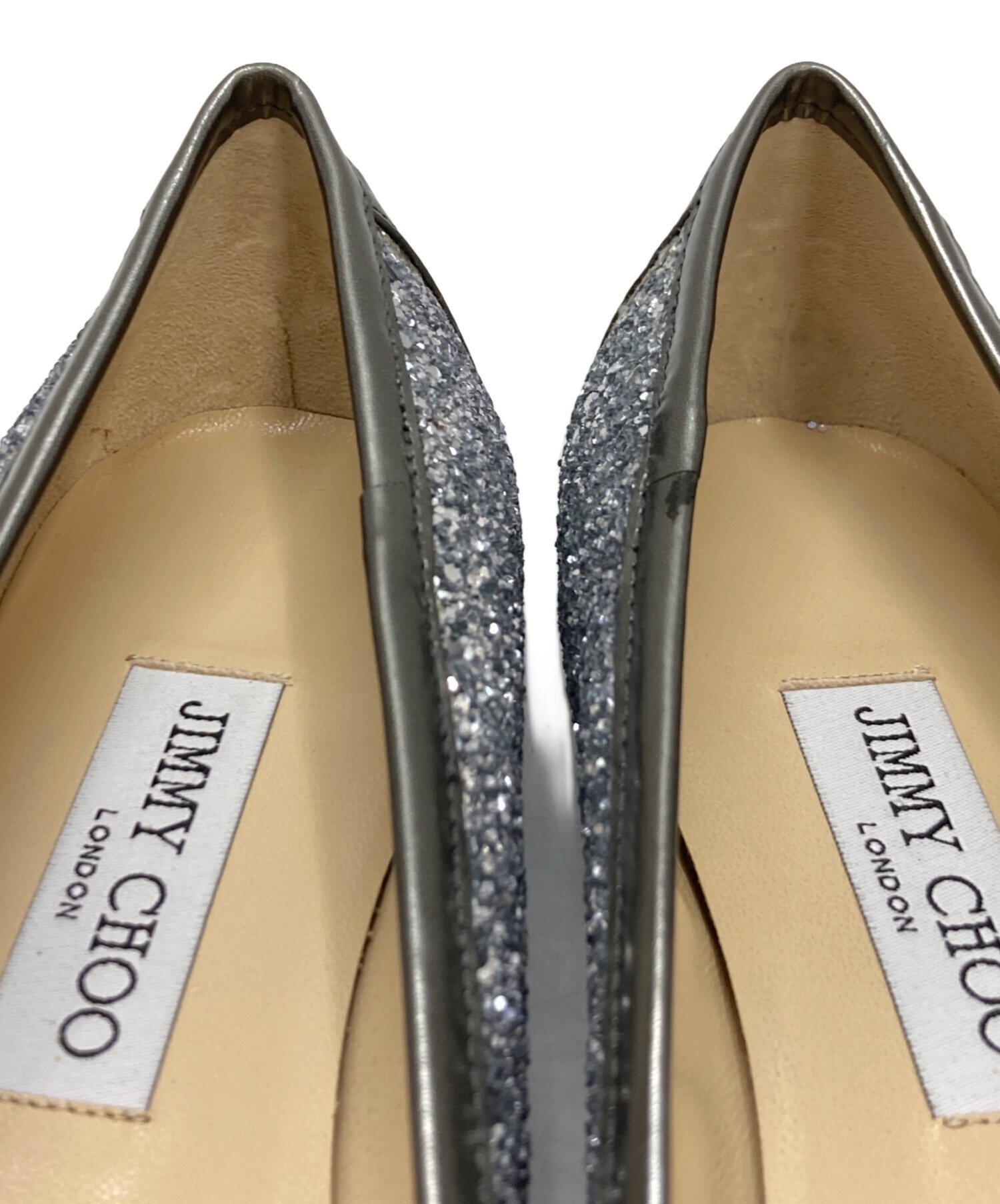 中古・古着通販】JIMMY CHOO (ジミーチュウ) ラメグリッターフラット
