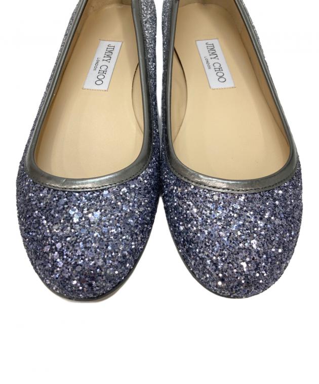 中古・古着通販】JIMMY CHOO (ジミーチュウ) ラメグリッターフラット
