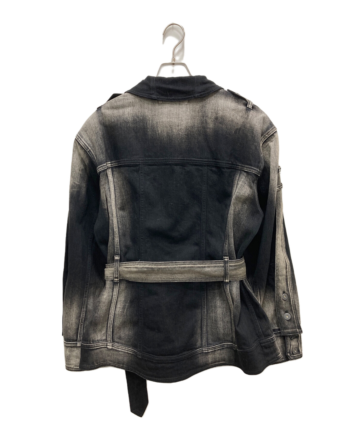 中古・古着通販】mukcyen (ムッシャン) over denim jacket ブラック