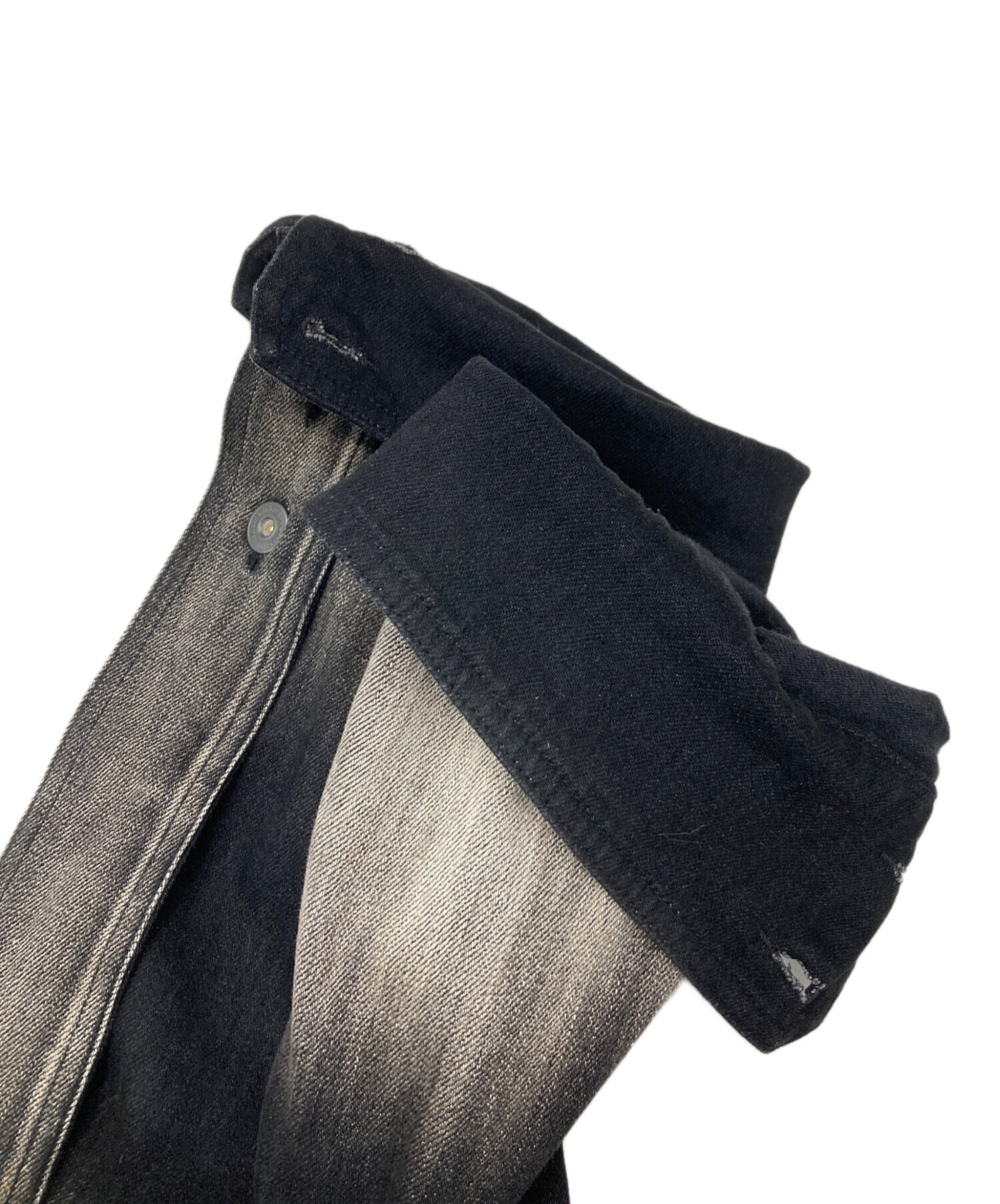 中古・古着通販】mukcyen (ムッシャン) over denim jacket ブラック