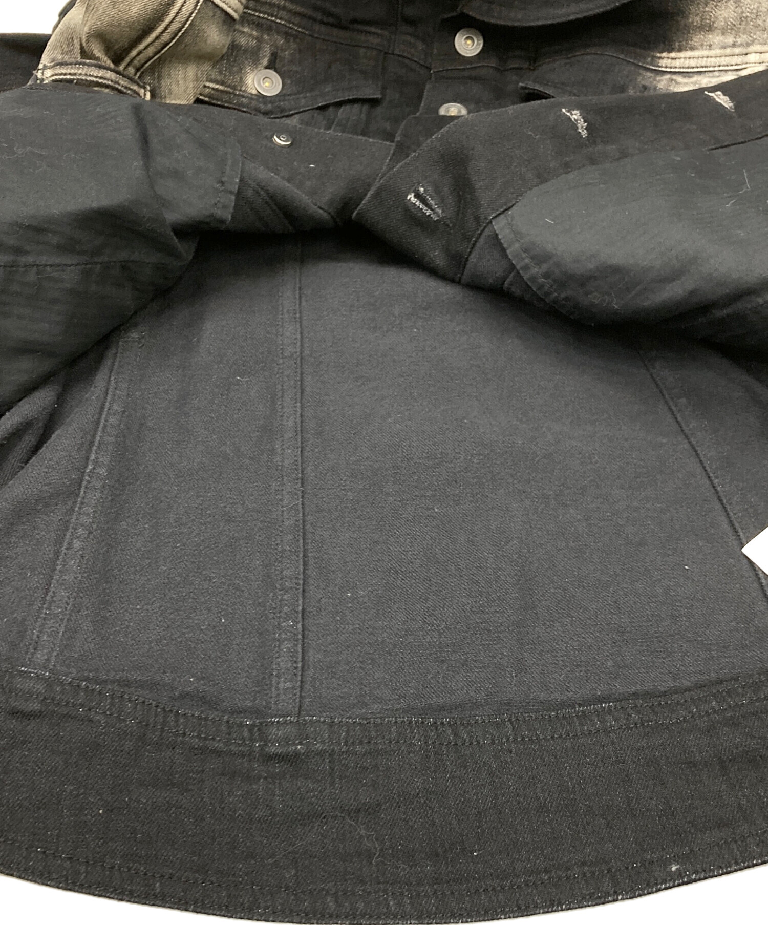 中古・古着通販】mukcyen (ムッシャン) over denim jacket ブラック