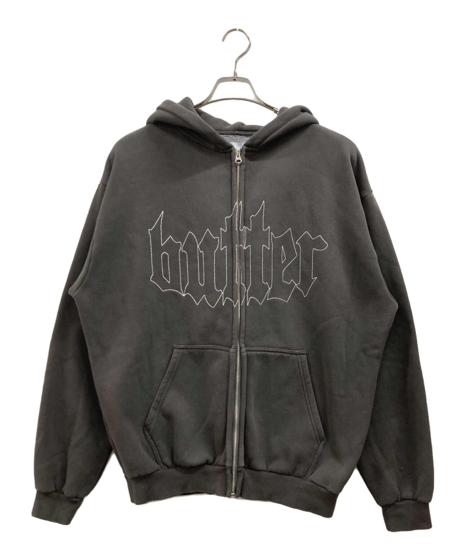 中古・古着通販】butter (バター) ジップアップパーカー グレー サイズ 