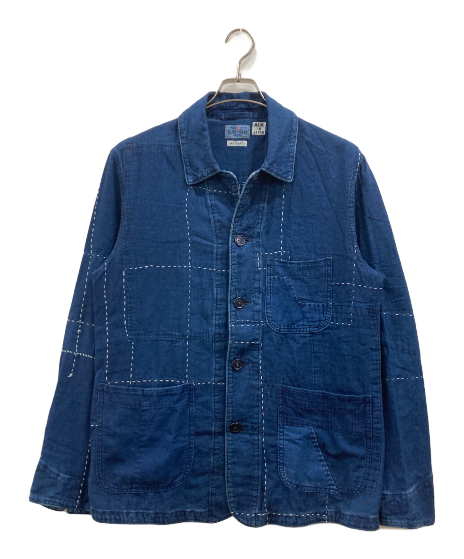 メンズ BLUE BLUE JAPAN パッチワークカバーオール