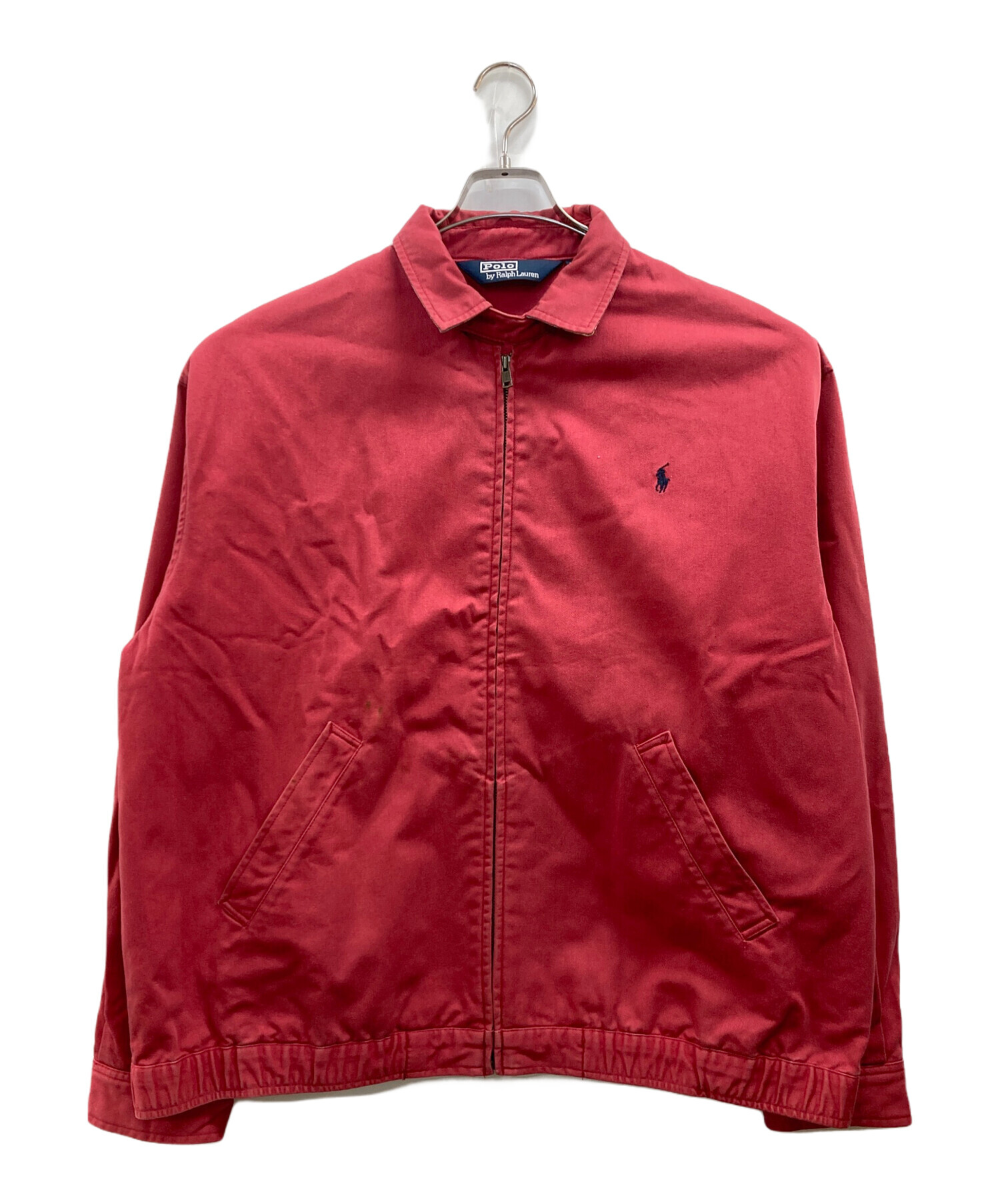 ラルフローレンスイングトップ　レッド　古着 Ralph Lauren ラルフローレン スウィングトップ ブルゾン レッド L