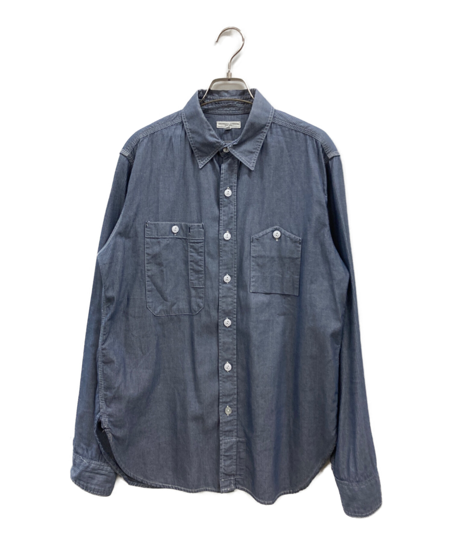 【美品】Engineered Garments ストライプシャツ M 紺 中古・古着通販】Engineered Garments (エンジニアド ガーメンツ