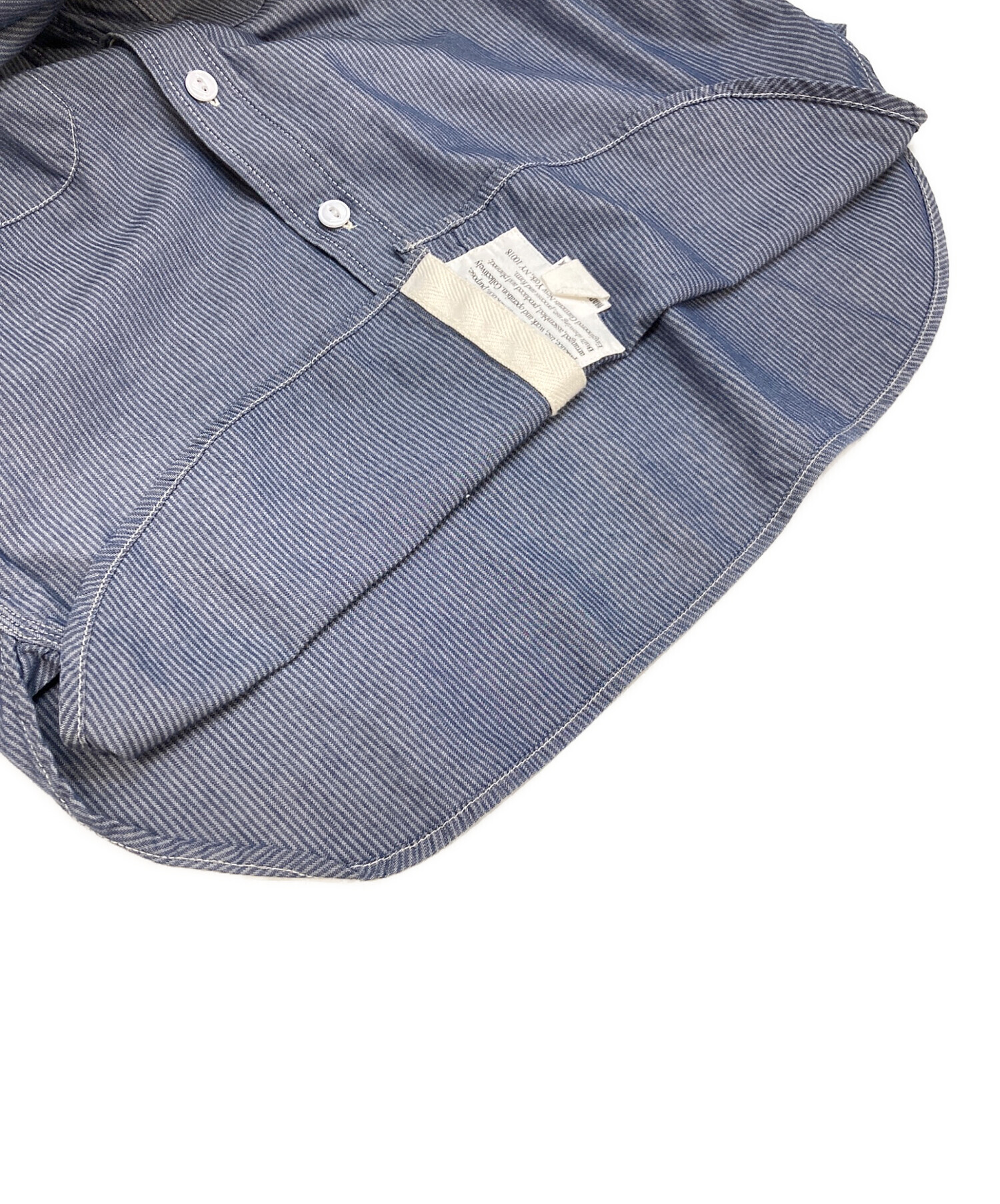 【美品】Engineered Garments ストライプシャツ M 紺 中古・古着通販】Engineered Garments (エンジニアド ガーメンツ