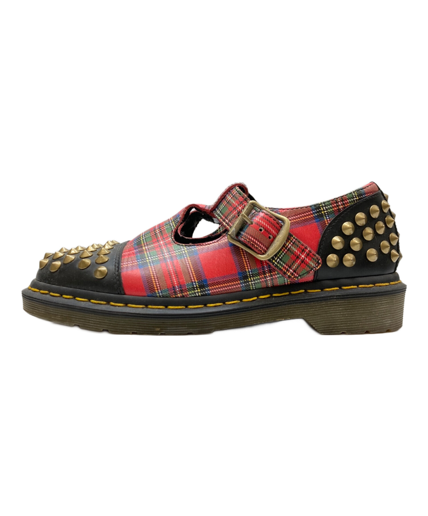 ドクターマーチン スタッズ付きチェック柄ローファー 中古・古着通販】Dr.Martens (ドクターマーチン) メリージェーン