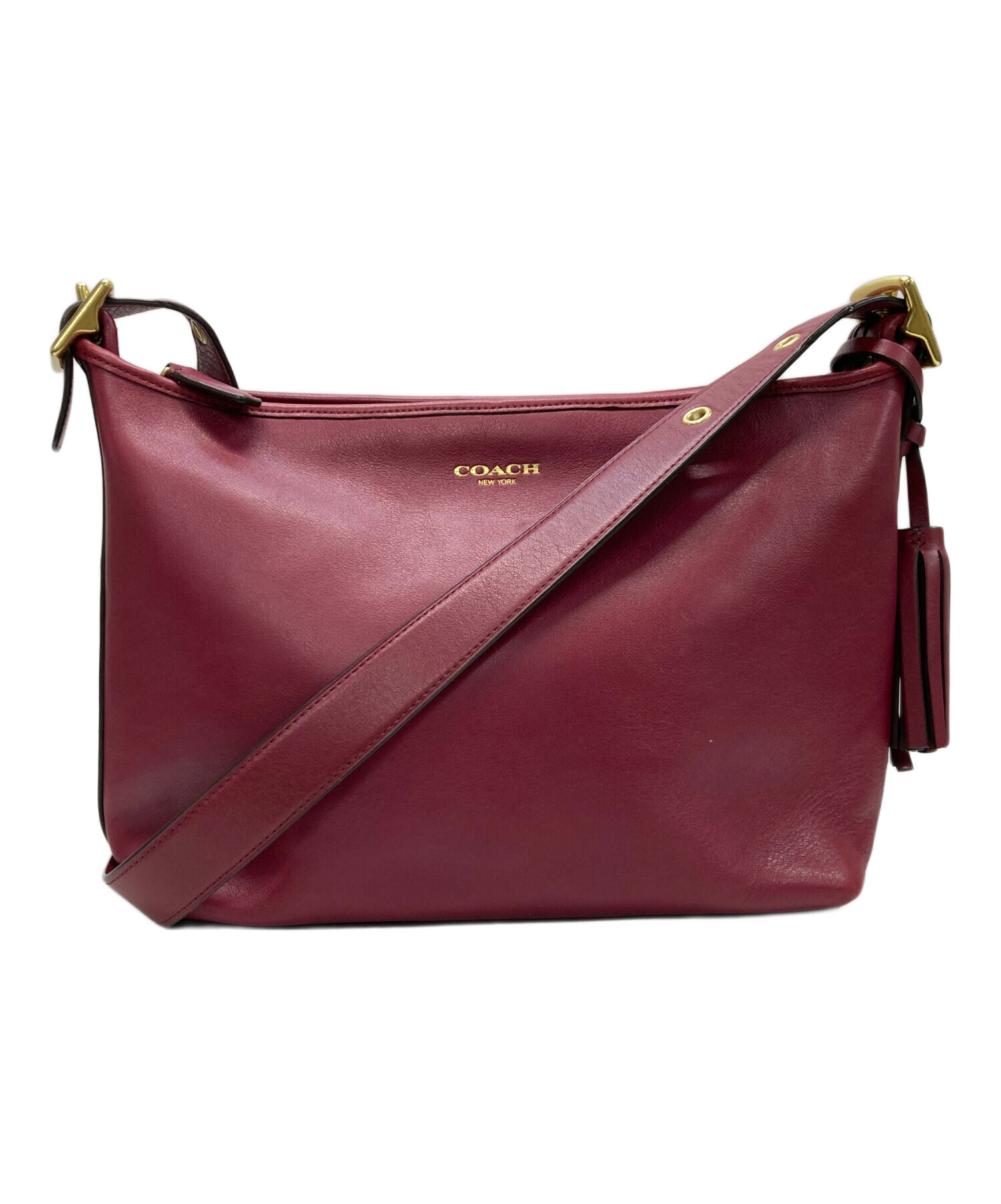 COACH(コーチ) ショルダーバッグ - 3041 ピンク×ボルドー レザー COACH（コーチ） バッグ ショルダーバッグ 斜め掛けバッグ レザー