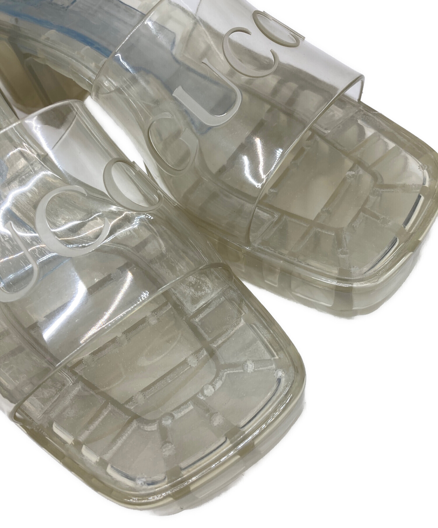 中古・古着通販】GUCCI (グッチ) クリアラバーサンダル グリ