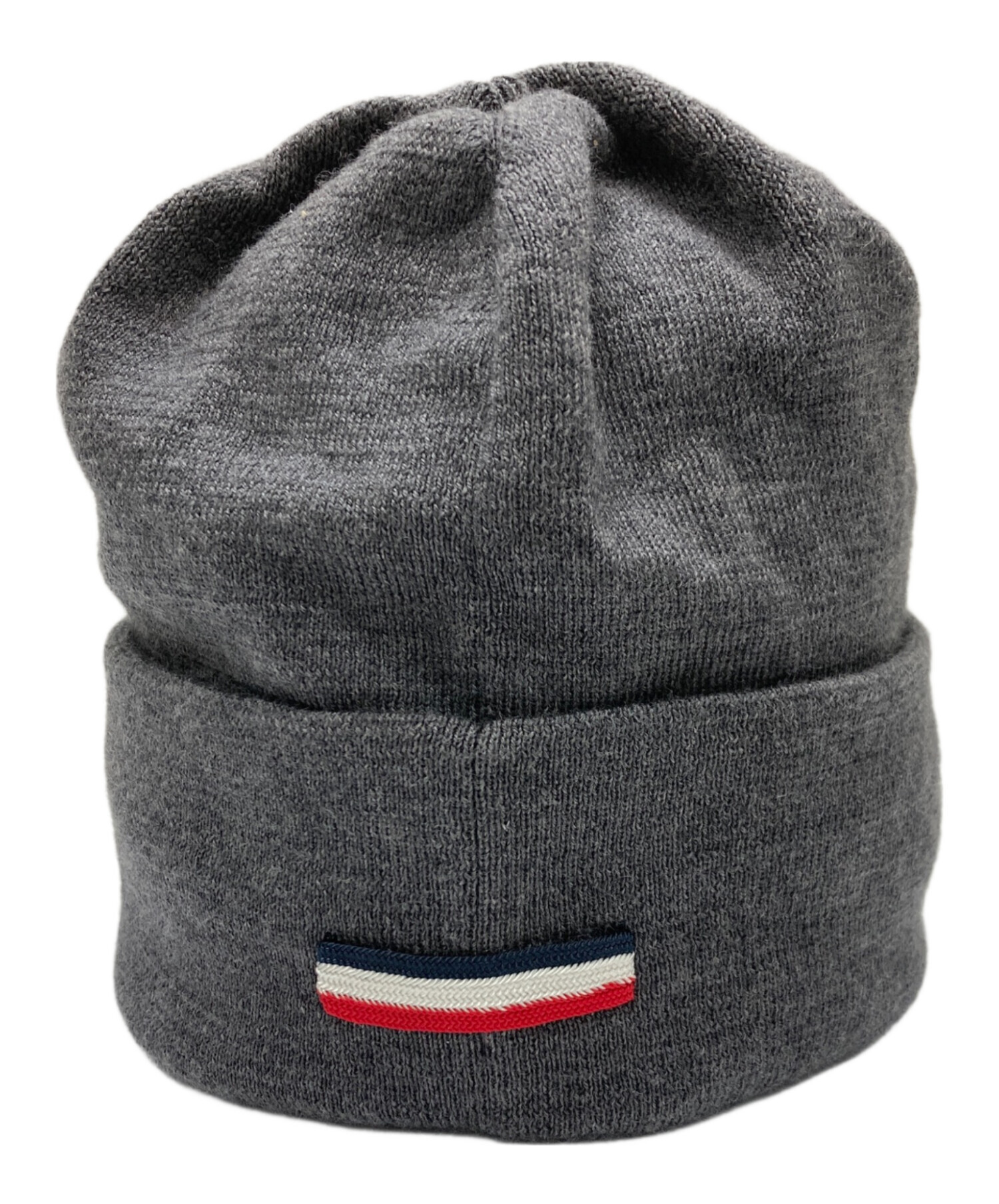 【お値下げ】MONCLER グレー ファー付きニット帽　タグ、袋付き 中古・古着通販】MONCLER (モンクレール) ニット帽 グレー｜ブランド