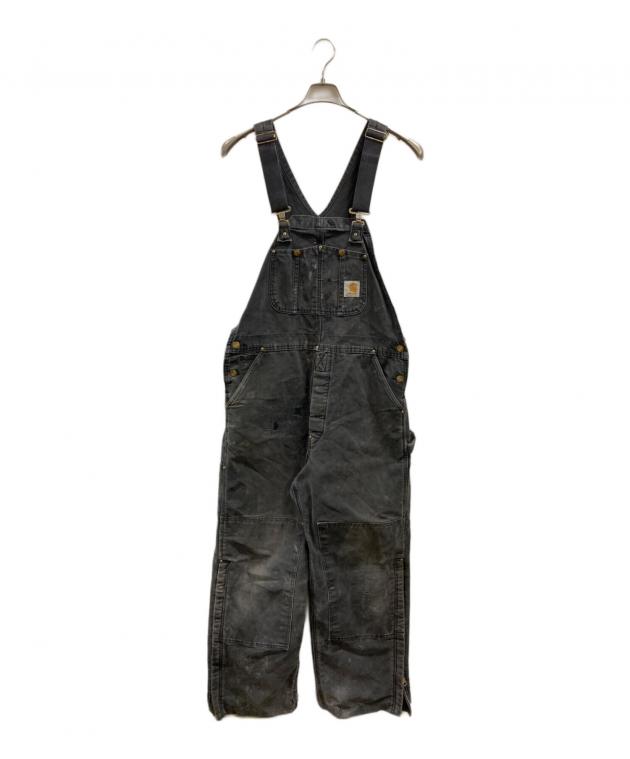 Carhartt カーハート ダック地 ダブルニー オーバーオール ブラック 中古・古着通販】CarHartt (カーハート) ダック地ダブルニー