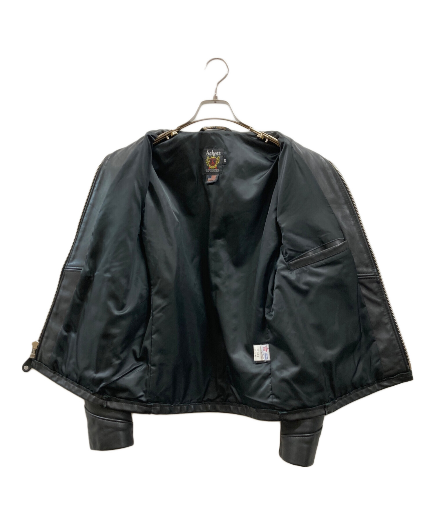 schott 103us ブラック 38 中古・古着通販】Schott (ショット) 103US TRUCKER LEATHER JKT
