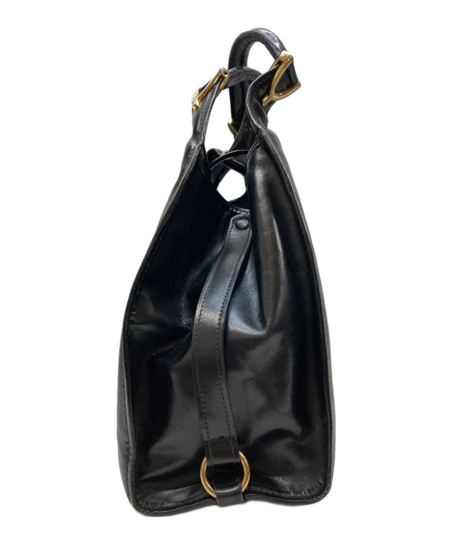 GUCCI リアルグラフィティレザーバッグ 中古・古着通販】GUCCI (グッチ) レザーハンドバッグ ブラック