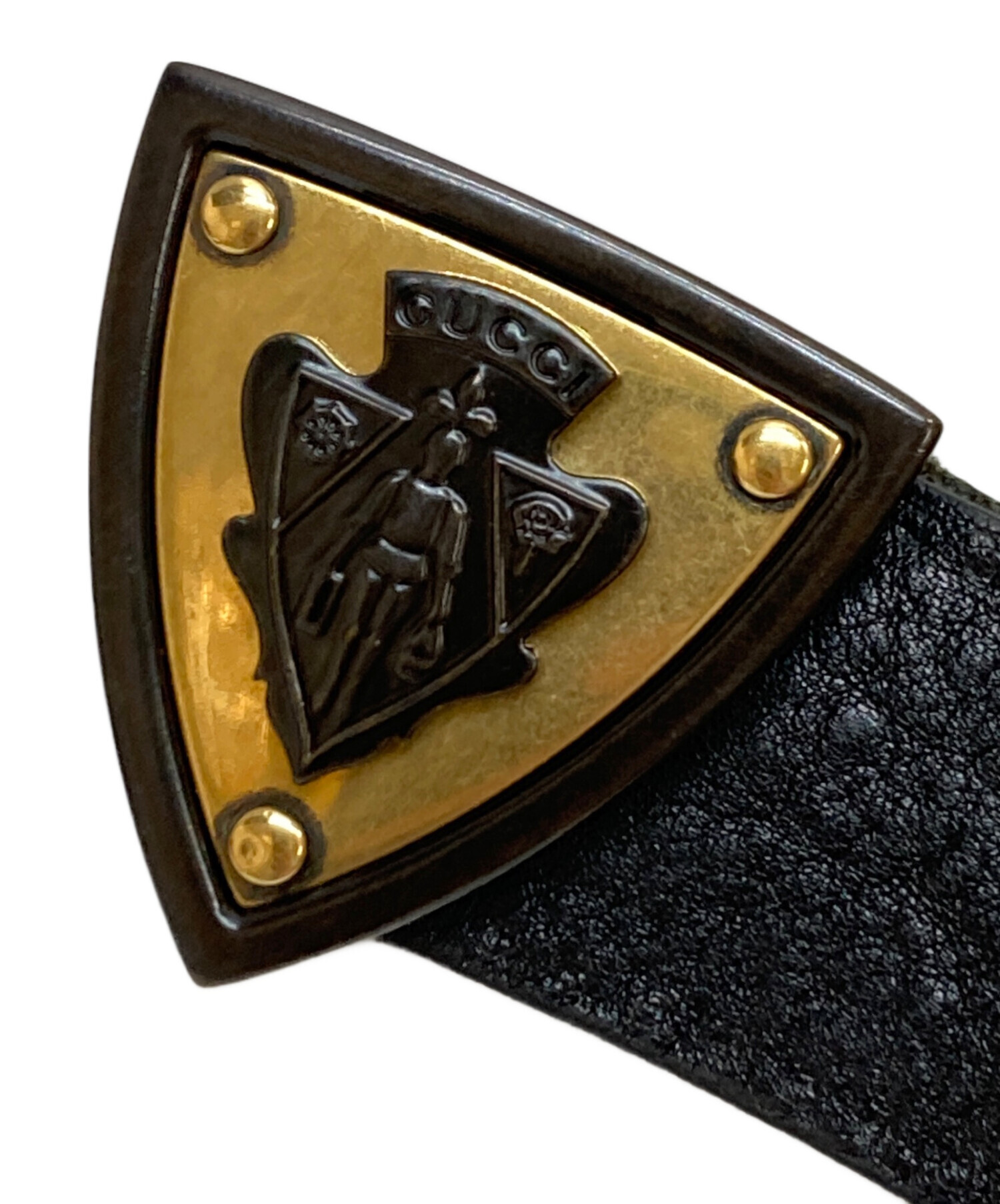 GUCCI レザー ベルト ブラック ブラウン 85/34 中古・古着通販】GUCCI (グッチ) レザーベルト ブラック サイズ:85・34