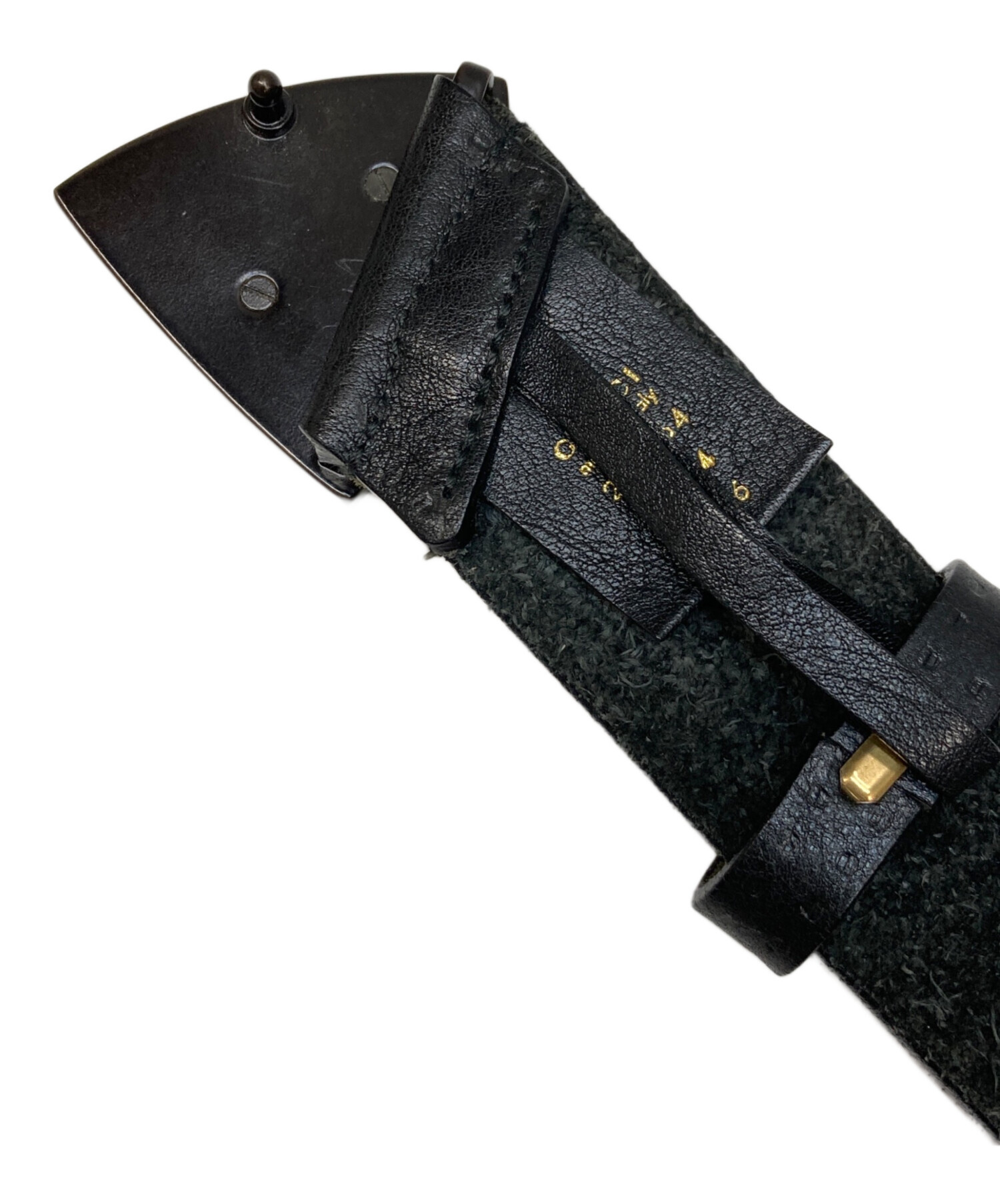 中古・古着通販】GUCCI (グッチ) レザーベルト ブラック サイズ:85・34