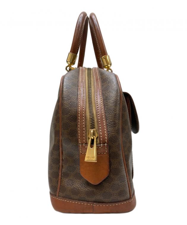 CELINEミニボストンバッグ　Cマカダム　ブラウン 中古・古着通販】CELINE (セリーヌ) マカダムミニボストンバッグ