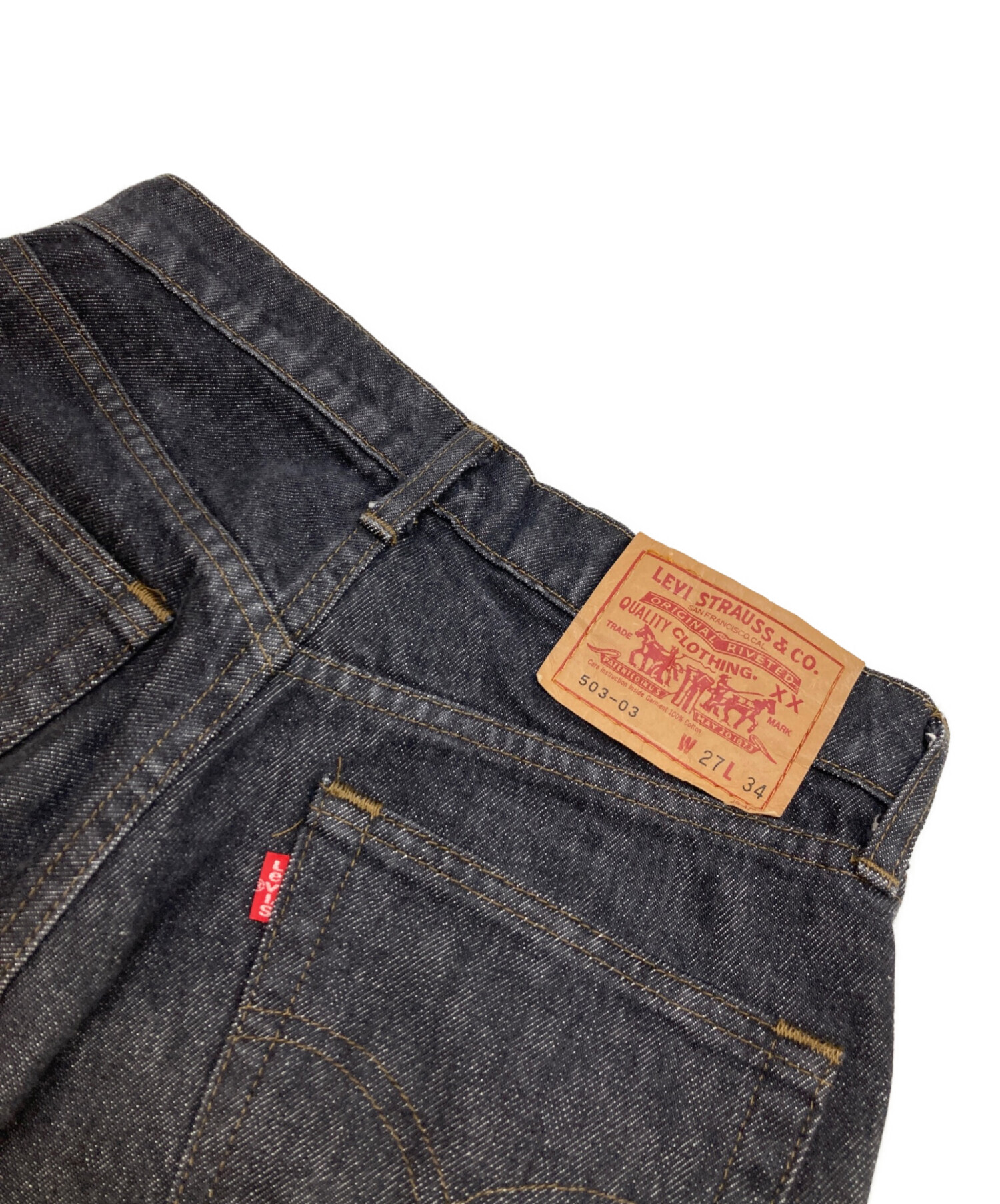 中古・古着通販】LEVI'S (リーバイス) 503先染めデニムパンツ ブラック