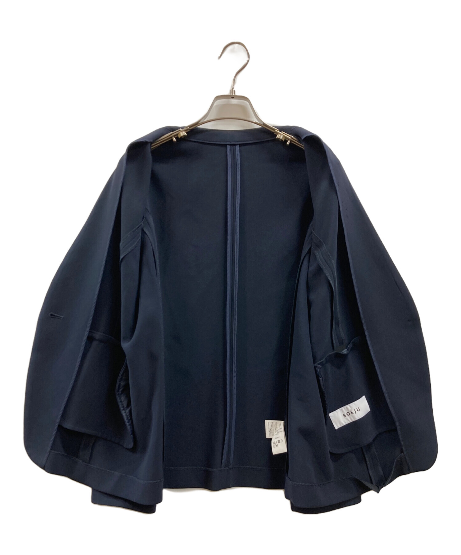 中古・古着通販】SOEJU (ソージュ) ノーカラージャケット ネイビー