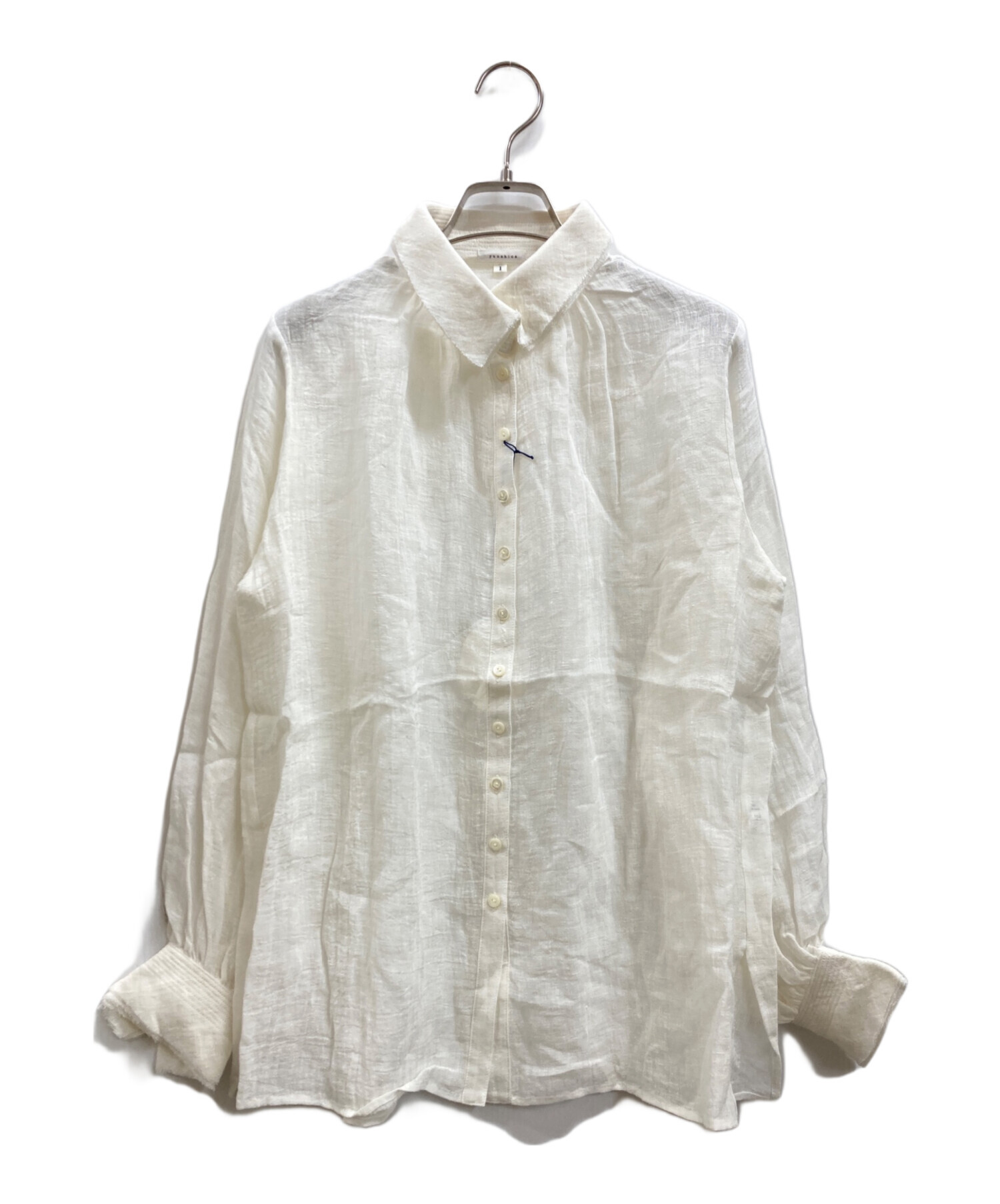 yunahica ユナヒカ リネン 麻 フリルカラー ブラウス ブラック 1 中古・古着通販】yunahica (ユナヒカ) セットインフリルブラウス