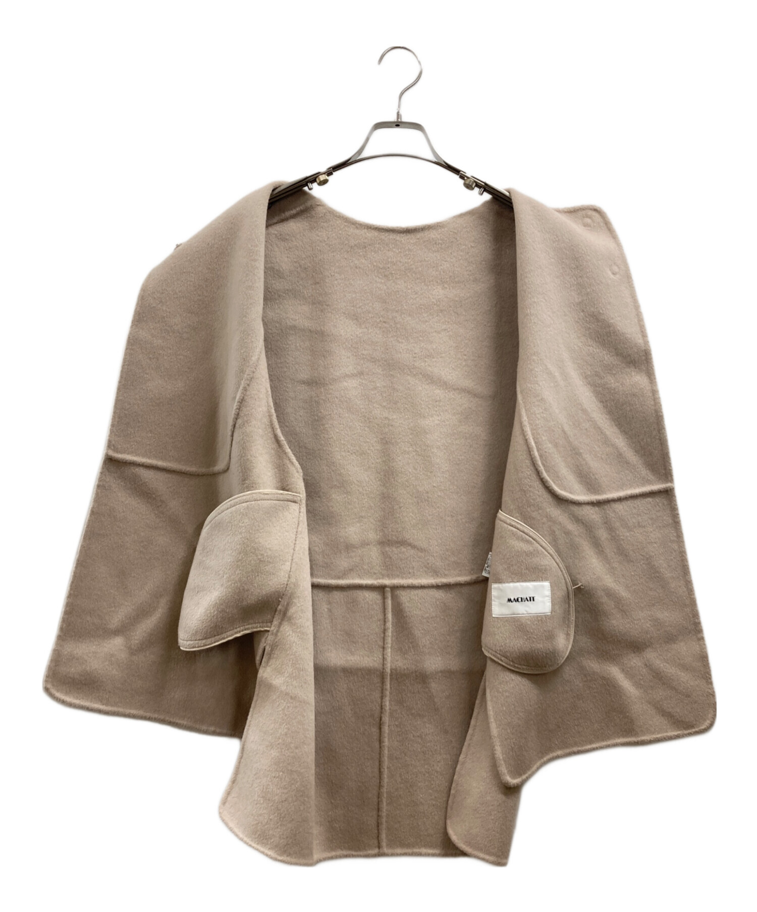 MACHATT マチャット ジレ ベスト テーラード ベージュ リネン混　美品 中古・古着通販】machatt (マチャット) リバーウールベスト ベージュ