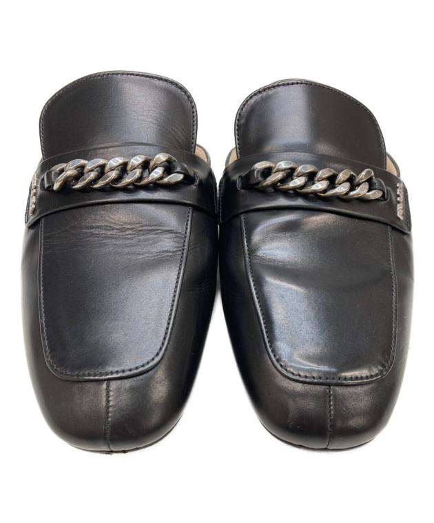 中古・古着通販】PRADA (プラダ) チェーンローファーミュール ブラック