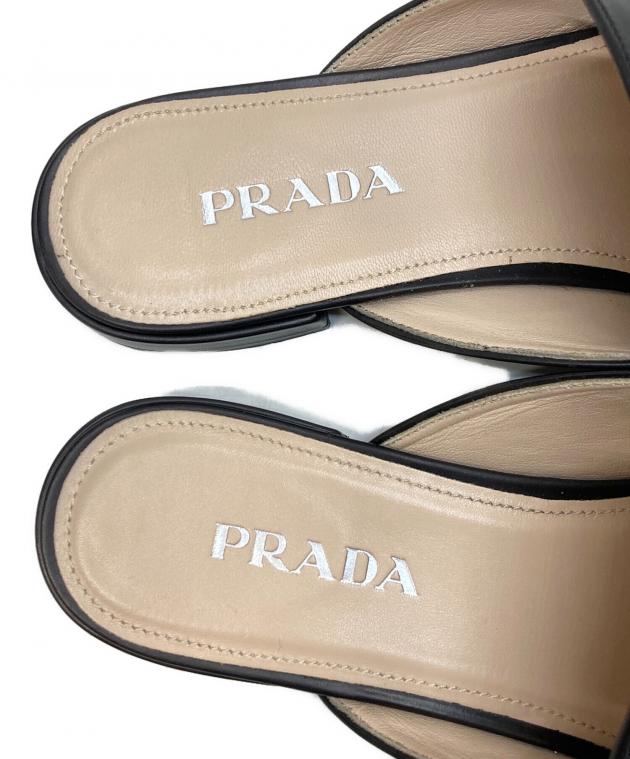 中古・古着通販】PRADA (プラダ) チェーンローファーミュール ブラック