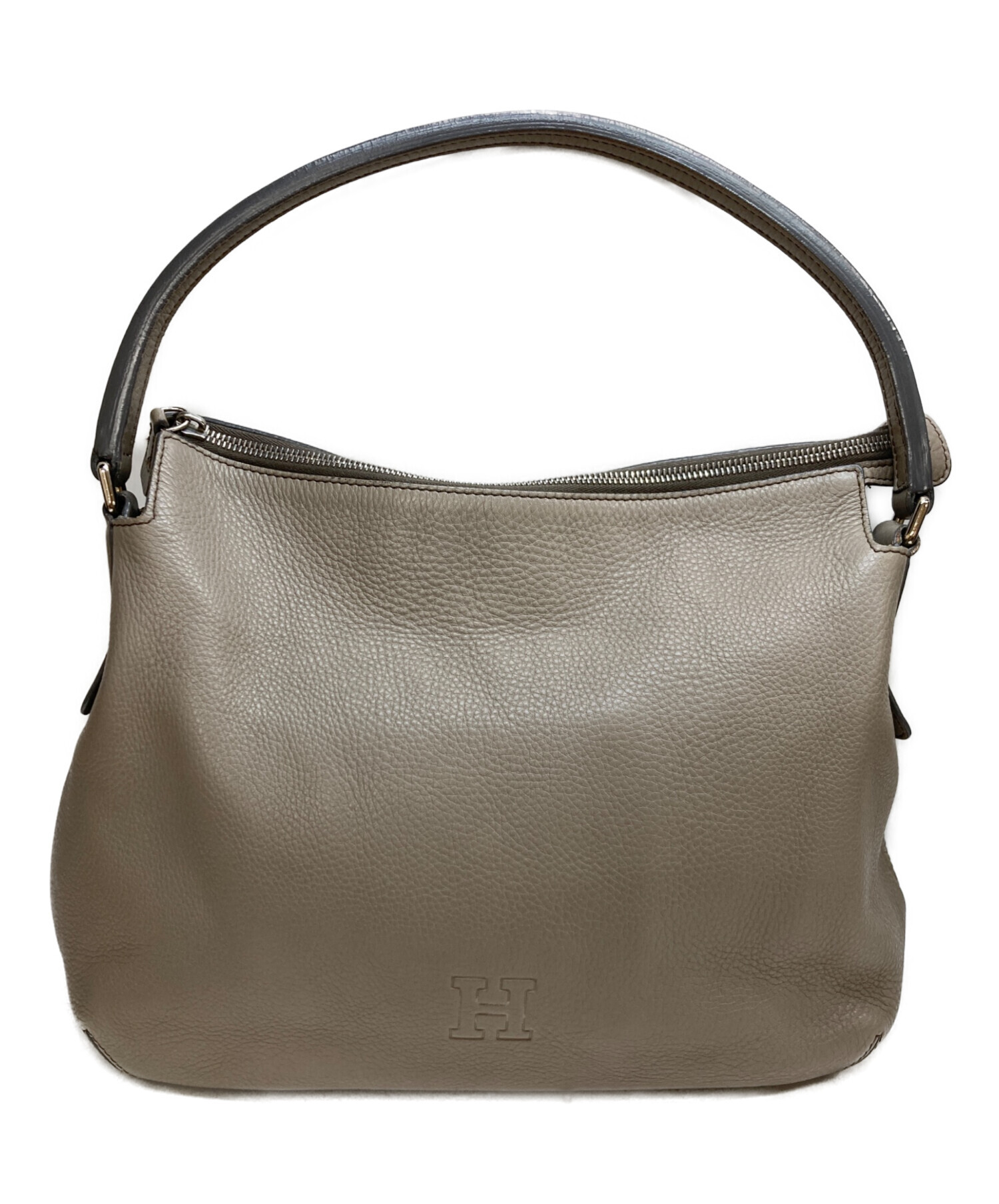 HIROFU グレー レザー ショルダーバッグ 中古・古着通販】HIROFU (ヒロフ) ワンショルダーバッグ グレー