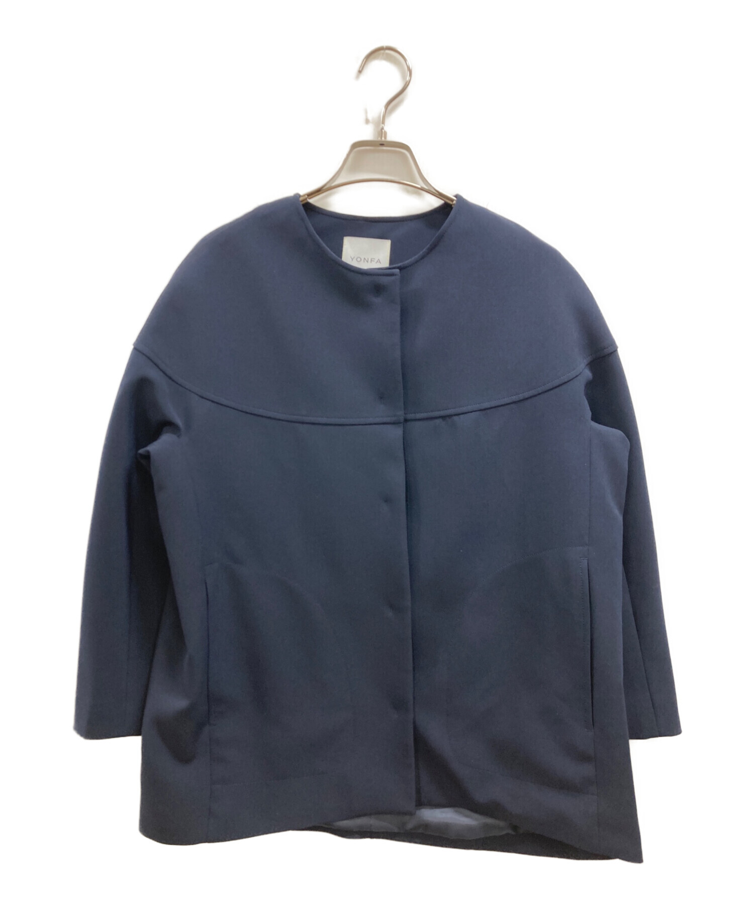 中古・古着通販】YONFA (ヨンファ) ノーカラージャケット ネイビー