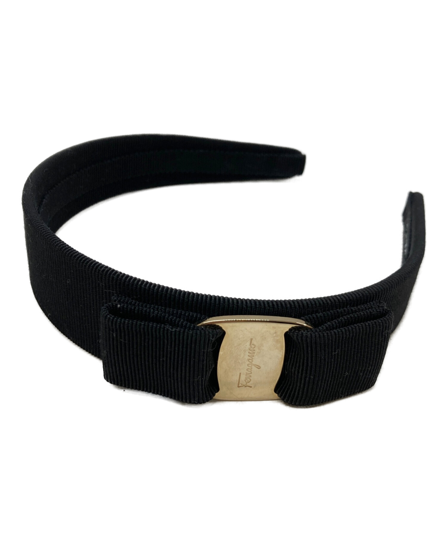 【未使用】フェラガモ　カチューシャ　黒 中古・古着通販】Ferragamo (フェラガモ) ヴァラカチューシャ