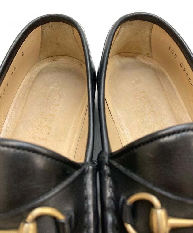 中古・古着通販】GUCCI (グッチ) ホースビットローファー ブラック