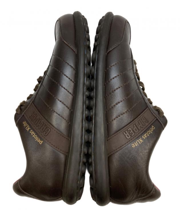 【未使用】CAMPER カンペール メンズ ダークブラウン 黒 茶 26cm 中古・古着通販】CAMPER (カンペール) レザースニーカー ブラウン