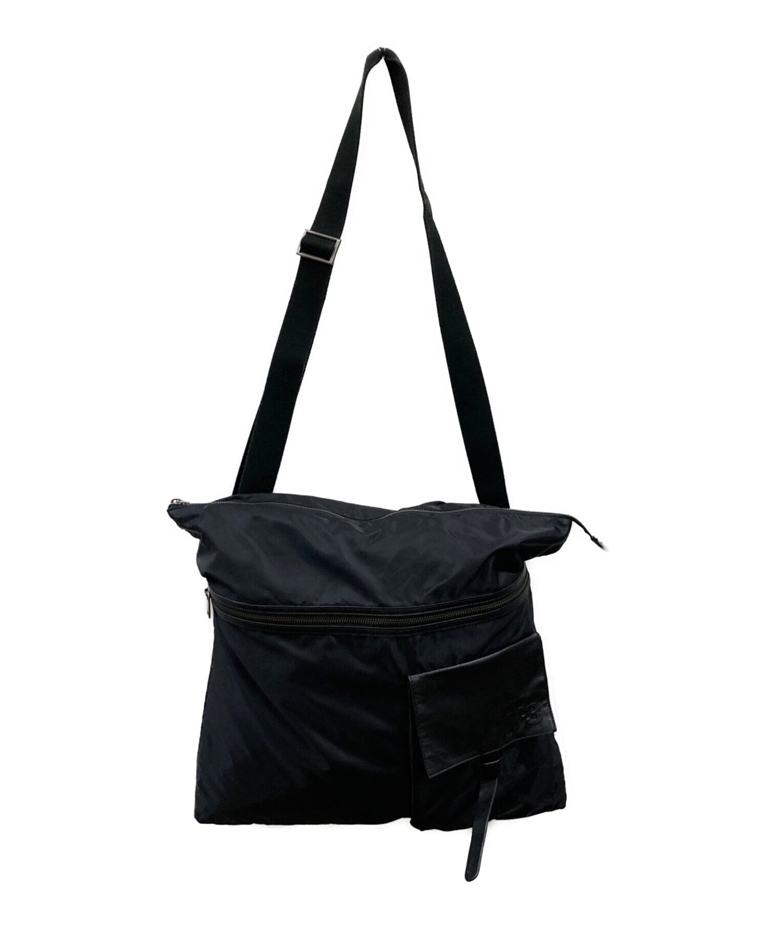 希少 廃盤【Y-3/ワイスリー】ショルダーバッグ・ブラック 中古・古着通販】Y-3 (ワイスリー) ナイロンレザービッグショルダー
